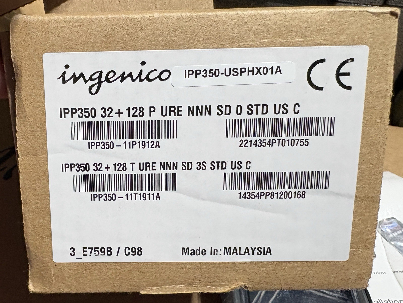 Ingenico IPP350 Credit/Debit Card Reader With Power Cord New