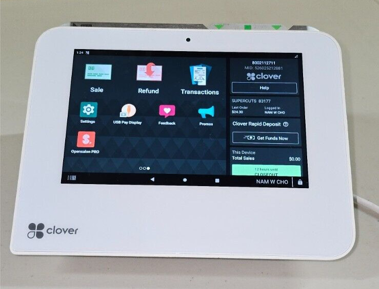 Clover Mini C302U POS System (Wi-Fi + Cellular) with USB Hub Excellent Condition