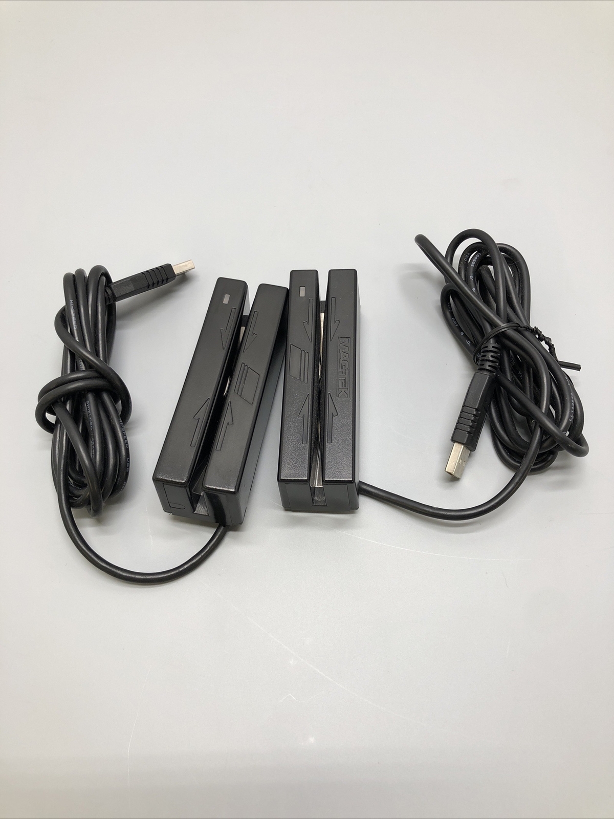 LOT of 2 Genuine MagTek 21040136 Credit Debit Card POS Swipe Readers & USB Cord