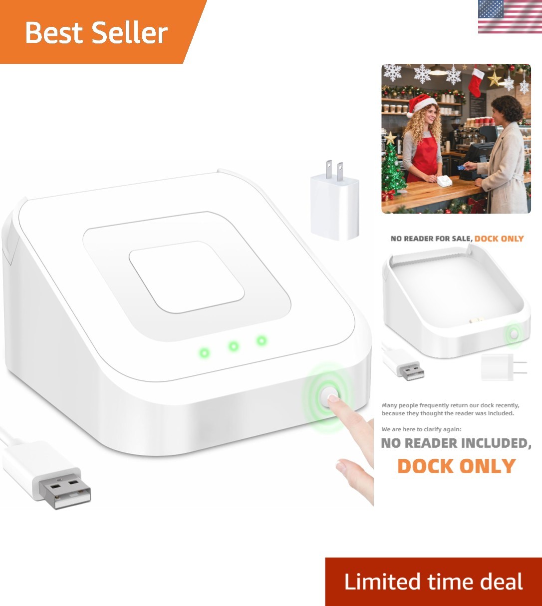 Square Dock for Square Reader 2nd Generation, Holder Stand for Square Card Re…