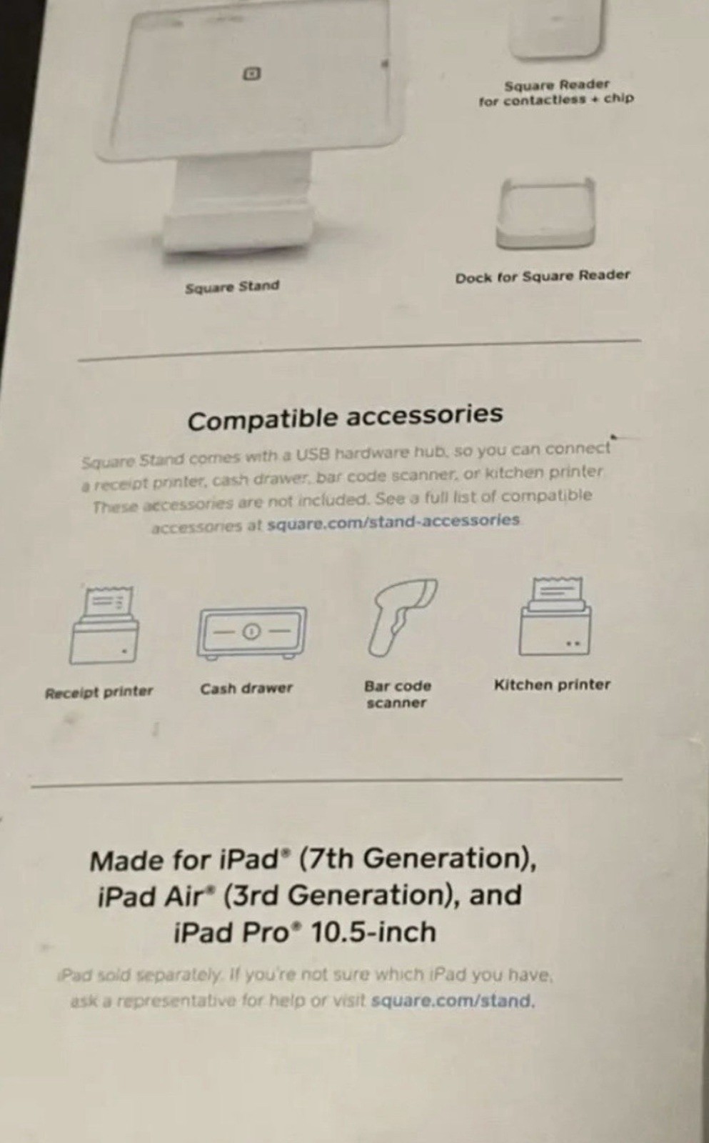 NEW A-SKU-0592-A1 Square Stand for iPad (10.2″ & 10.5″) with Contactless &…