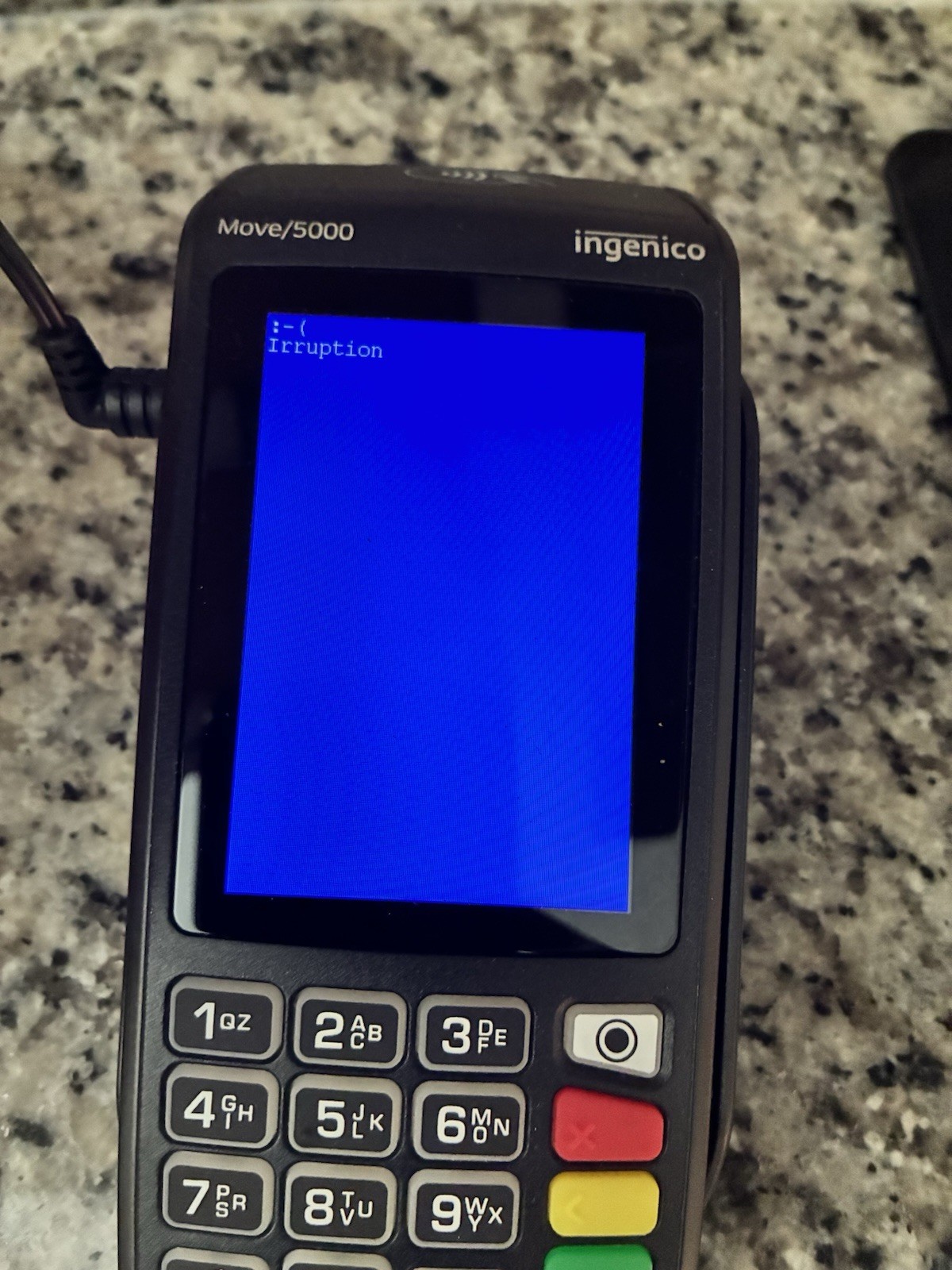 INGENICO MOVE 5000 TOUCHSCREEN PORTABLE PAYMENT TERMINAL – (W/POWER SUPPLY)