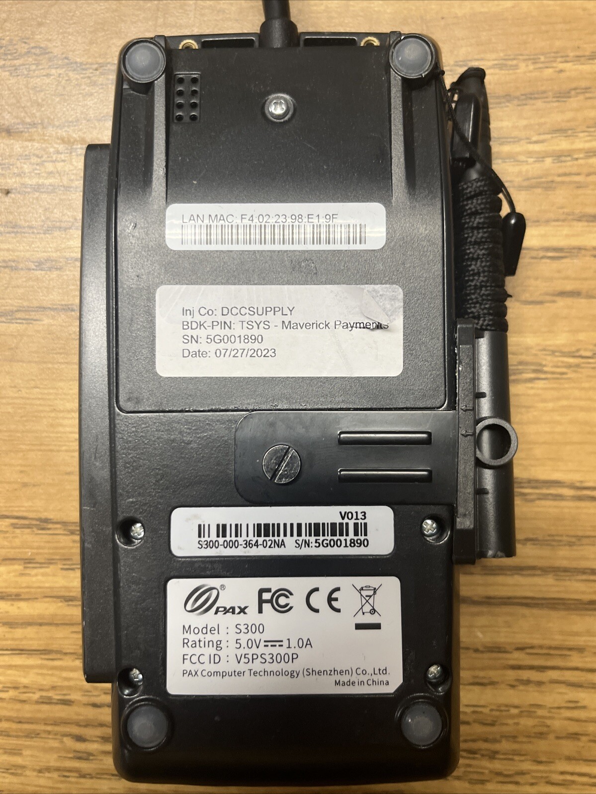 PAX S300 Integrated Pin Pad Credit Card Terminal