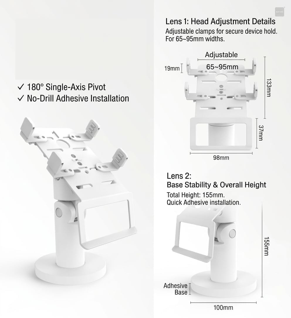 Universal POS Terminal Stand, 360° Swivel & Tilt Adjustable Payment Device