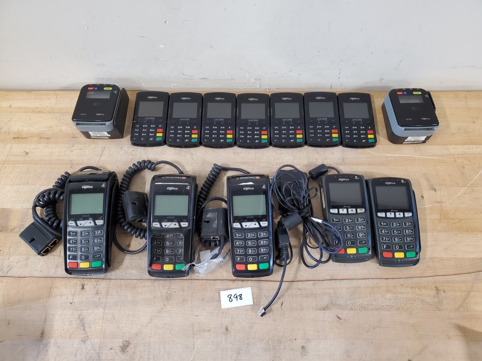 Lot of (14) Untested Ingenico – (7) Link/2500, (2) iUC285, (3) ICT220, (2) IP350