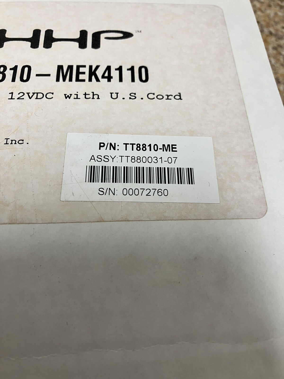 HHP HandHeld Products Retail POS Transaction Terminal Signature Pad TT8810-ME