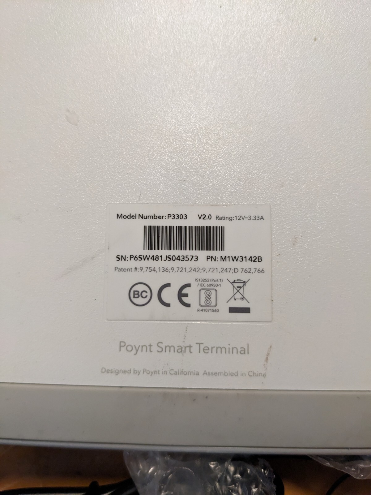 Poynt P3303 V2.0 Smart Terminal Credit Card Chip Reader ELAVON CANADA