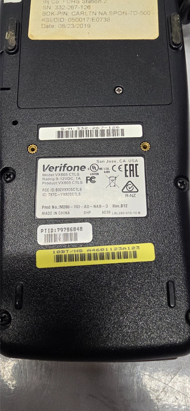 Verifone VX-805 Pin Pad Card Reader 160mb Keypad USB Version