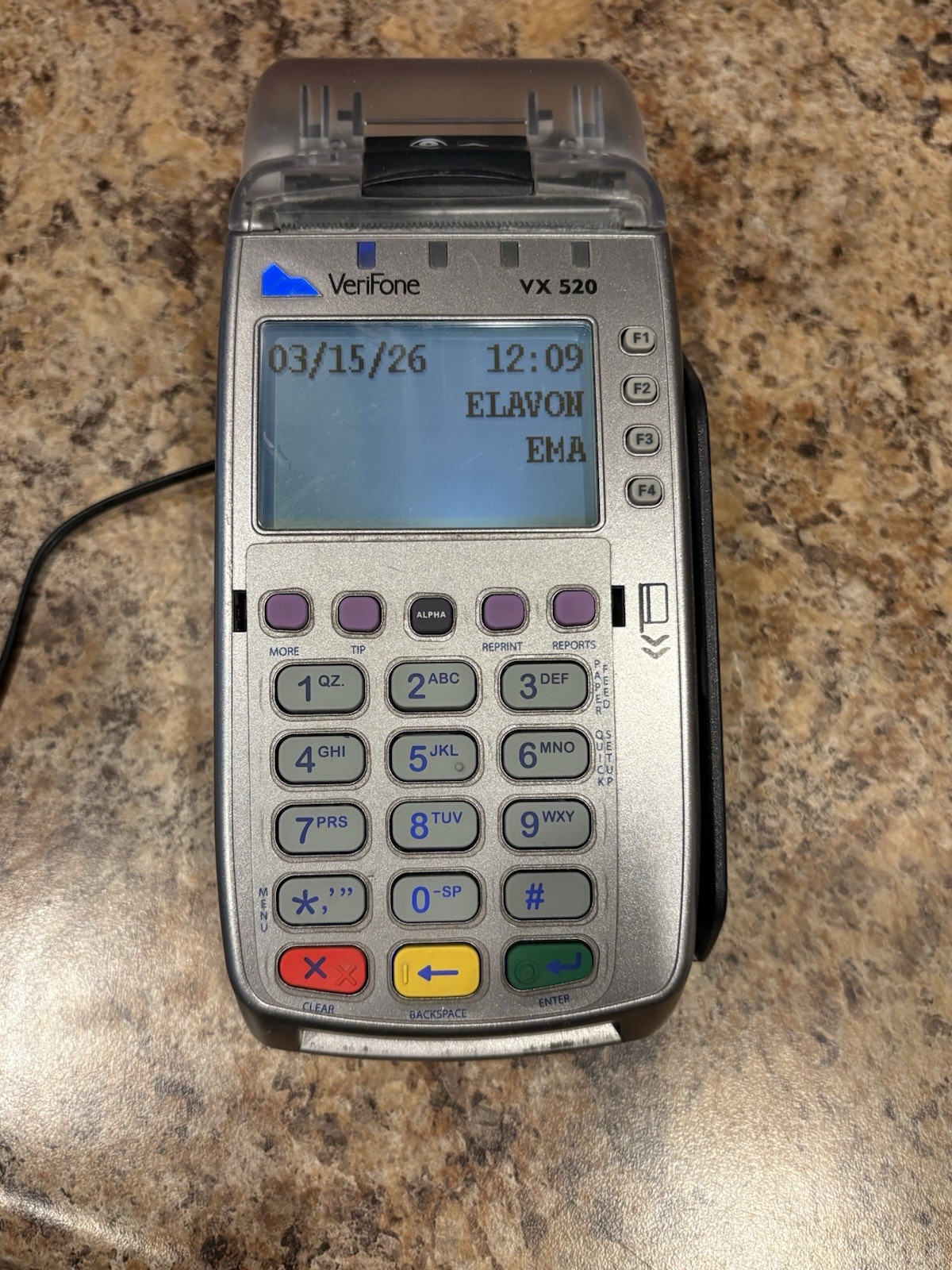 VeriFone VX520 Credit Card Terminal POS W/Power Adapter & Printer Tested Working