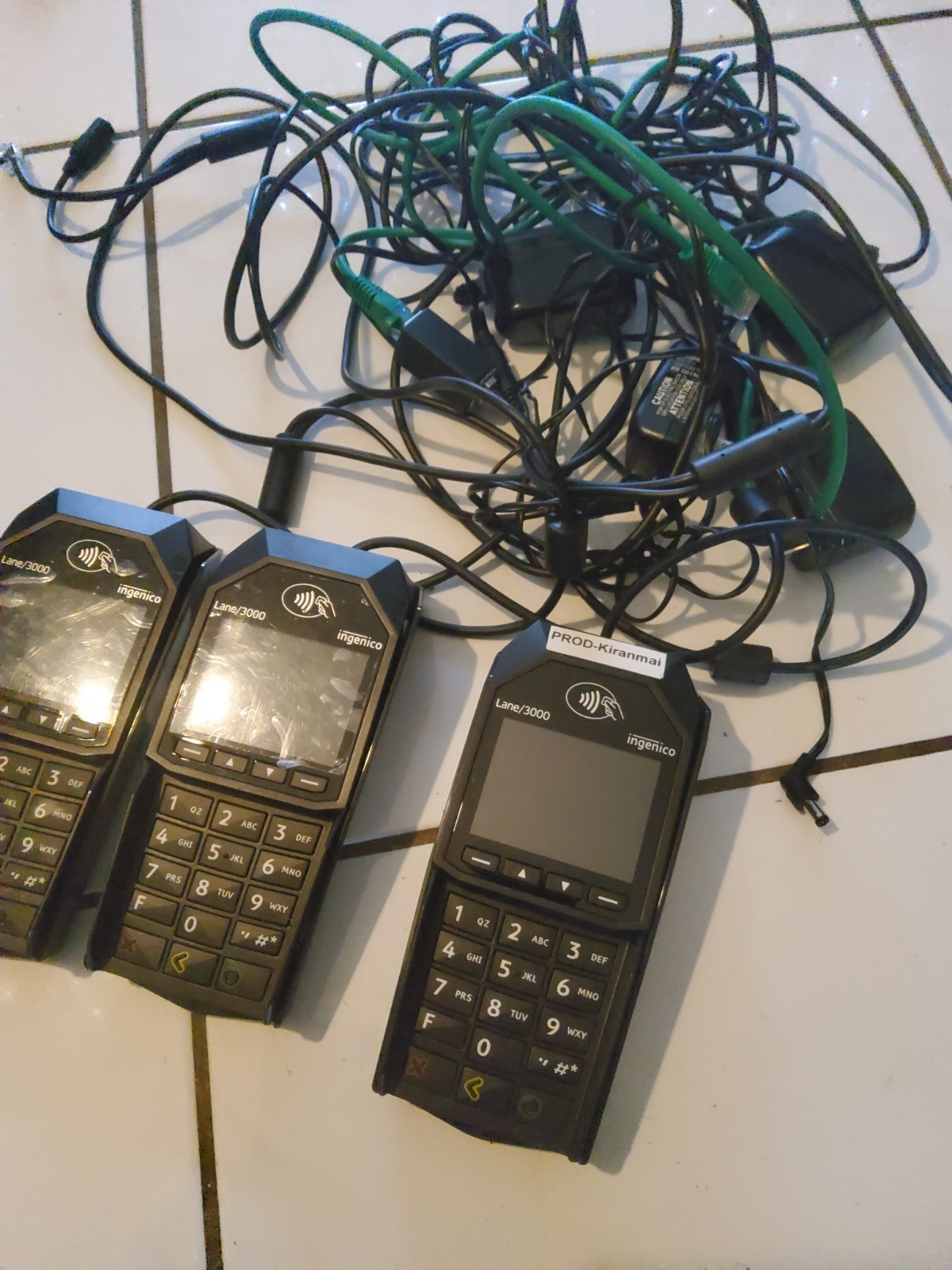 Ingenico Lane/300 Payment Terminal Credit Card Touch Lot Of 3