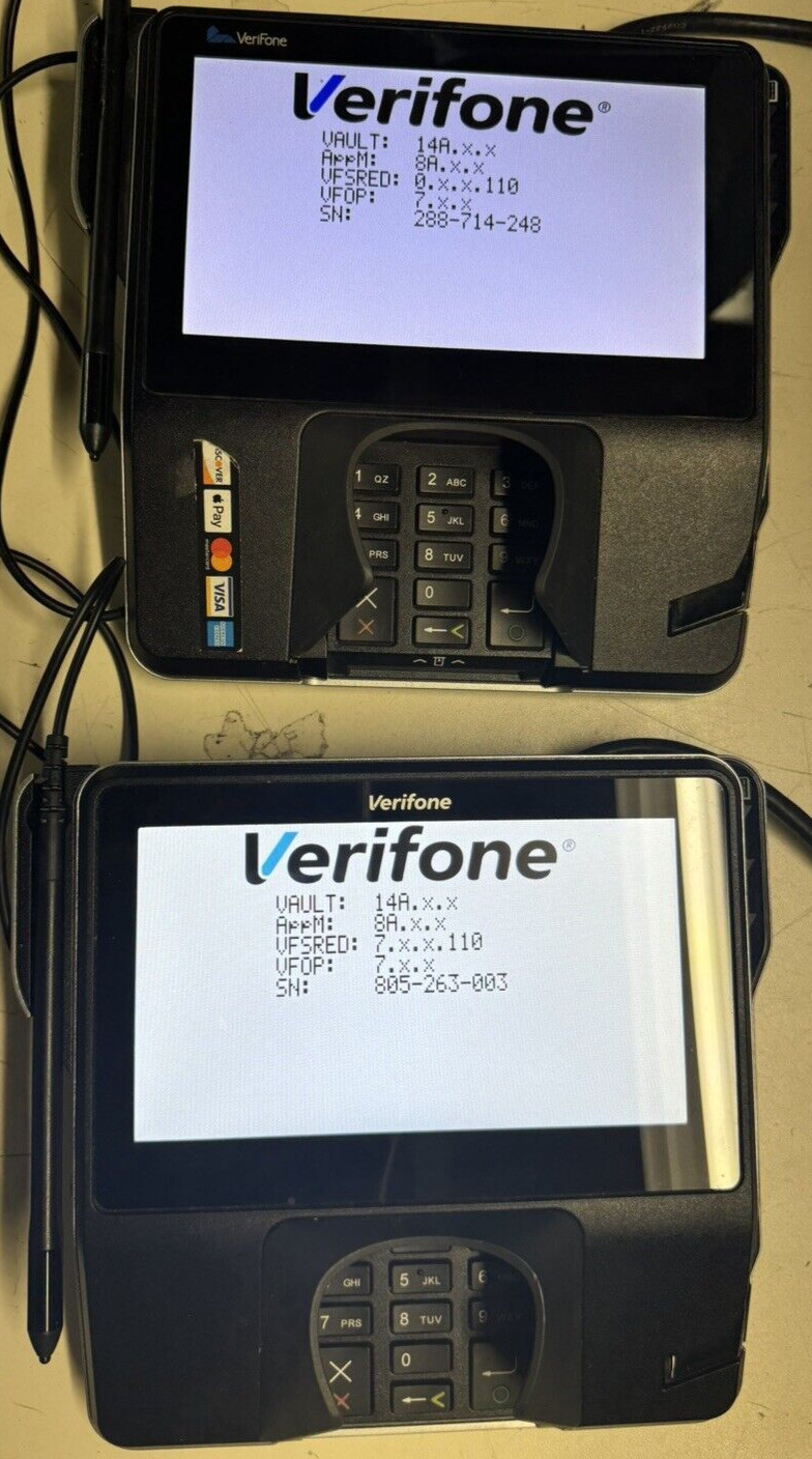 LOT OF 2 Verifone MX925CTLS Multimedia Credit Card Reader Payment Terminal .