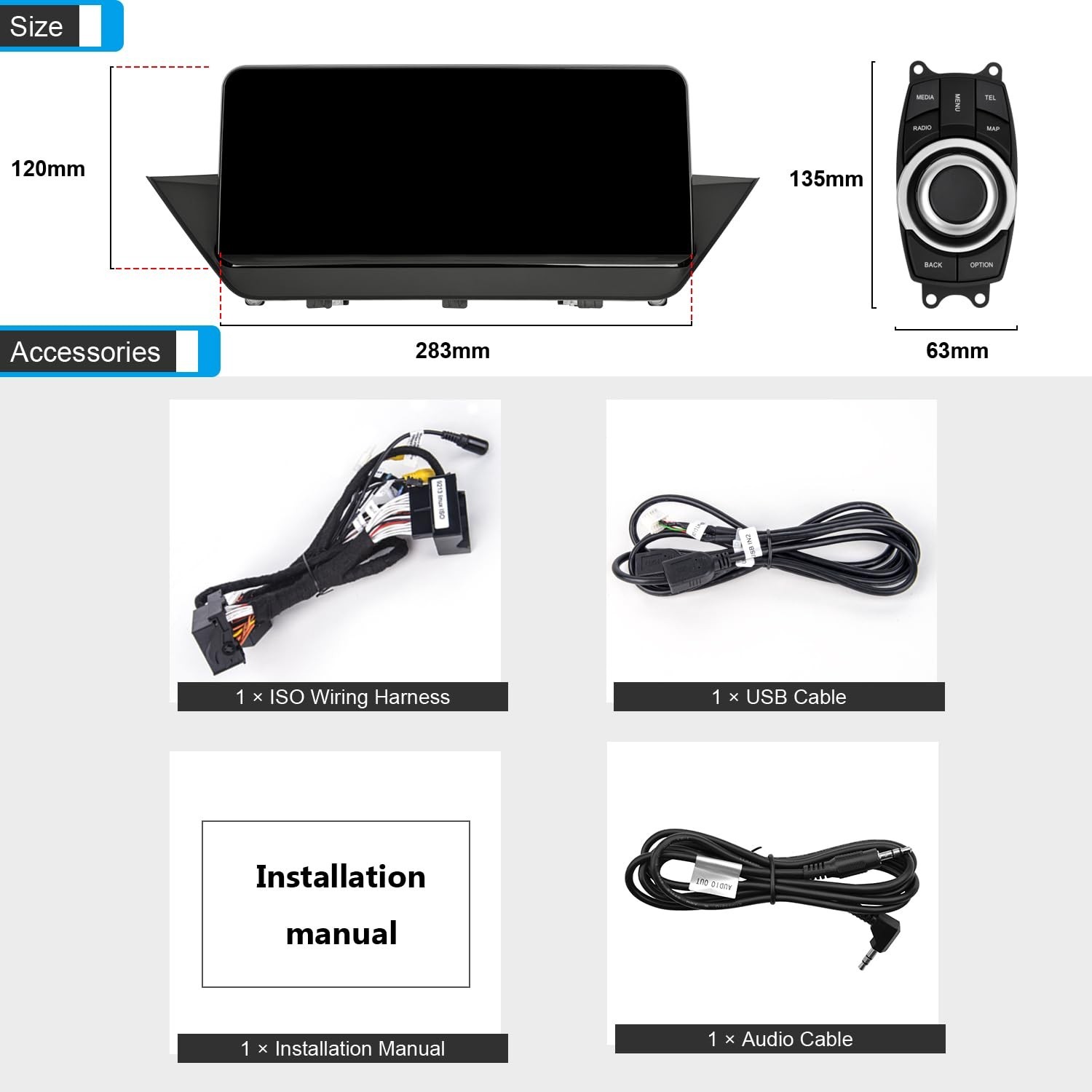 PEMP 10.25″ Blue Anti-Glare Linux HD Screen for BMW X1 E84 CIC Wireless and W…