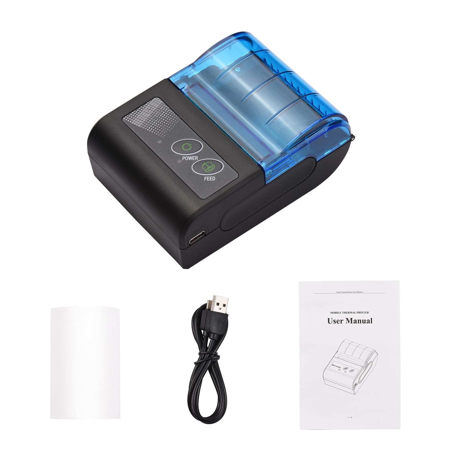 Portable Mini Thermal Printer,Thermal Receipt Printer 2 inch Wireless USB Rec…