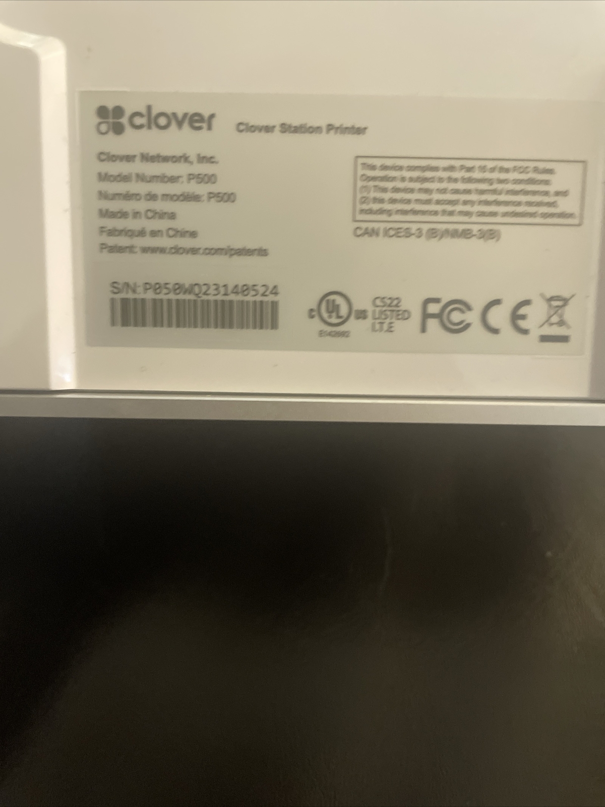 Clover Station P500 USB-C Thermal Receipt Printer