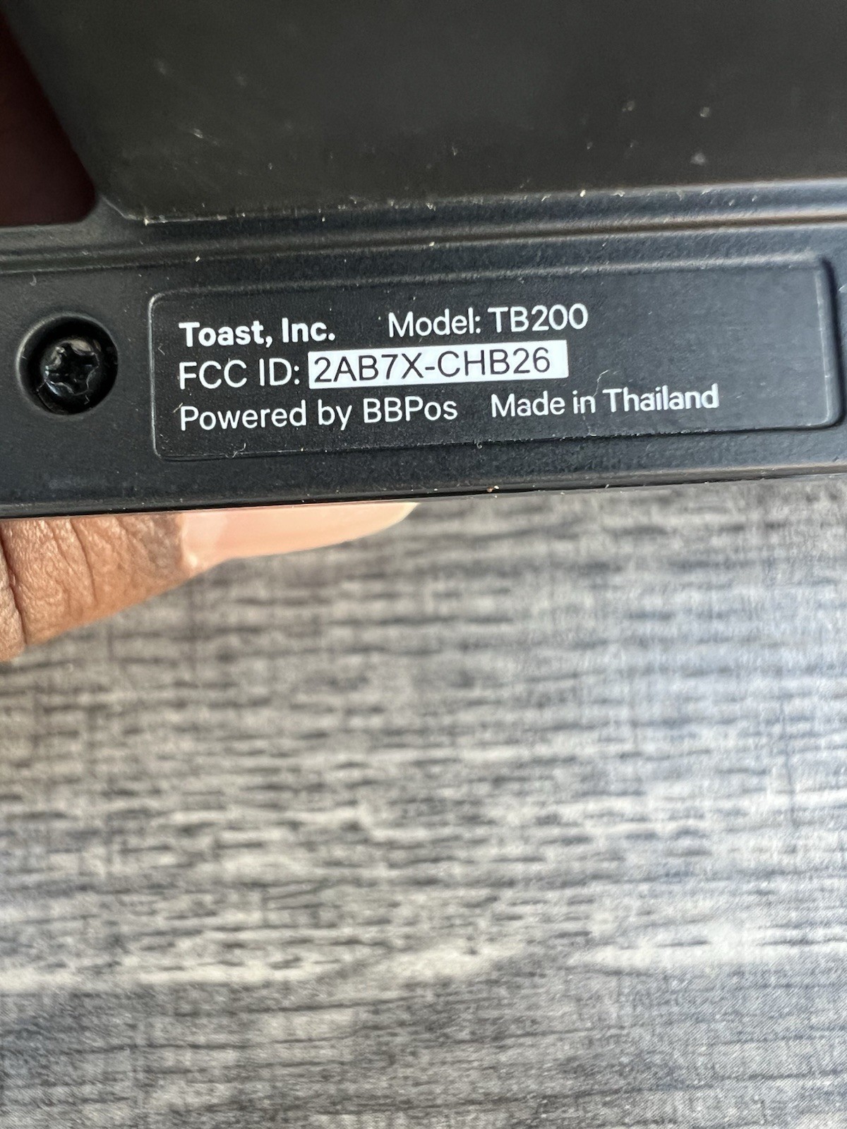 Toast POS Tap Direct Attached Contactless Credit Card Reader TB200