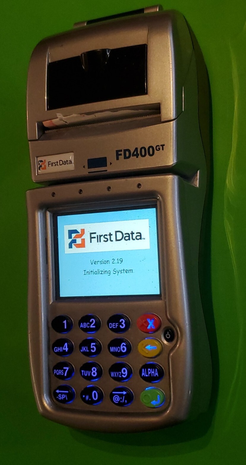 First Data FD-400GT Wireless Terminal Credit Card Machine + Battery MINT COND