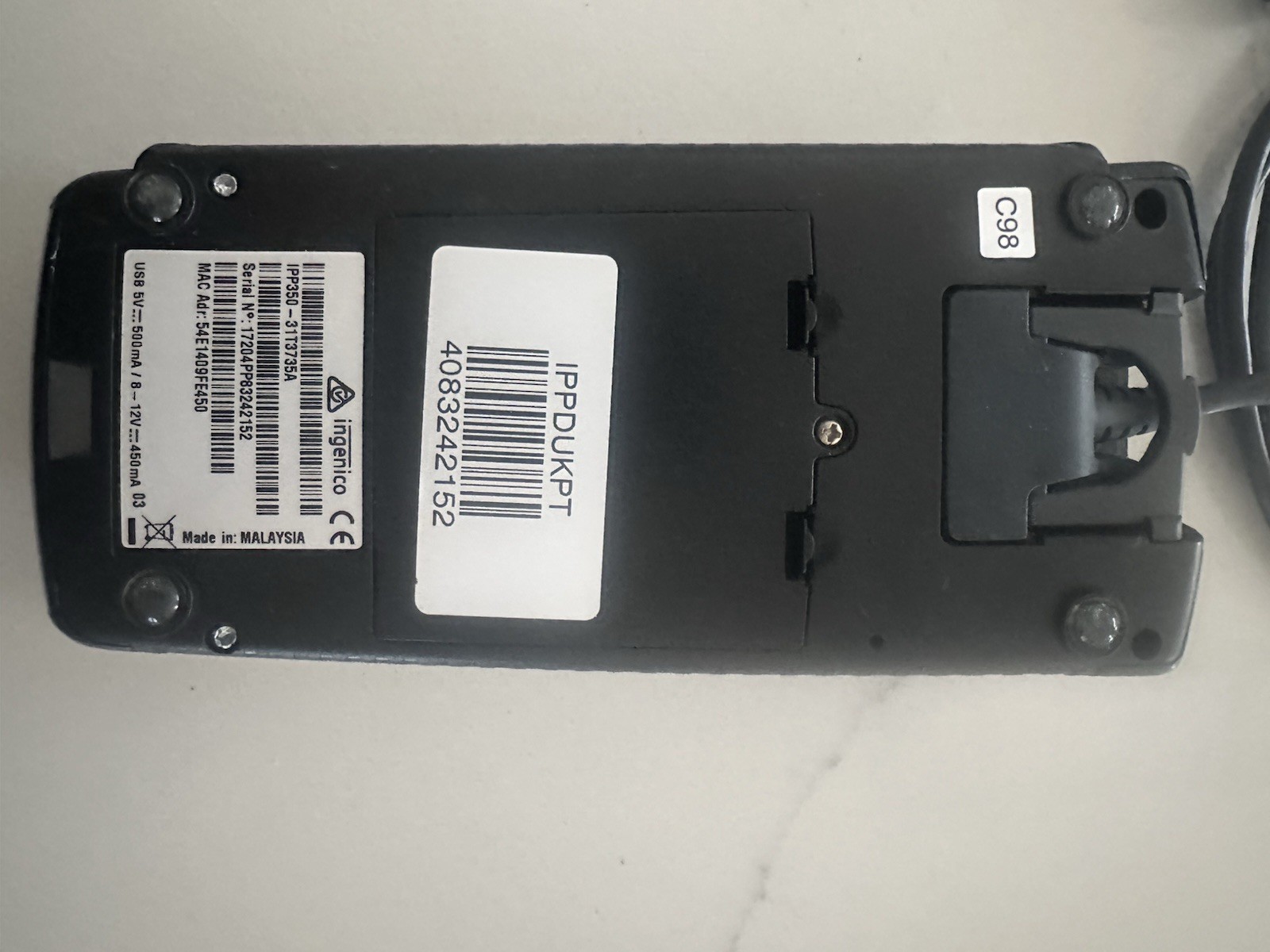 Ingenico IPP350 Point of Sale Credit Card Reader Terminal IPP350-IPPDUKPT