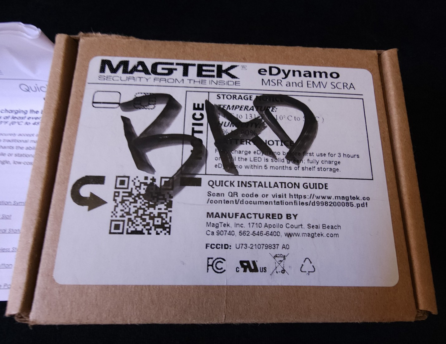 2 Magtek 21079802 Rev N eDynamo Secure Mag / EMV Chip Mobile Credit Card Readers