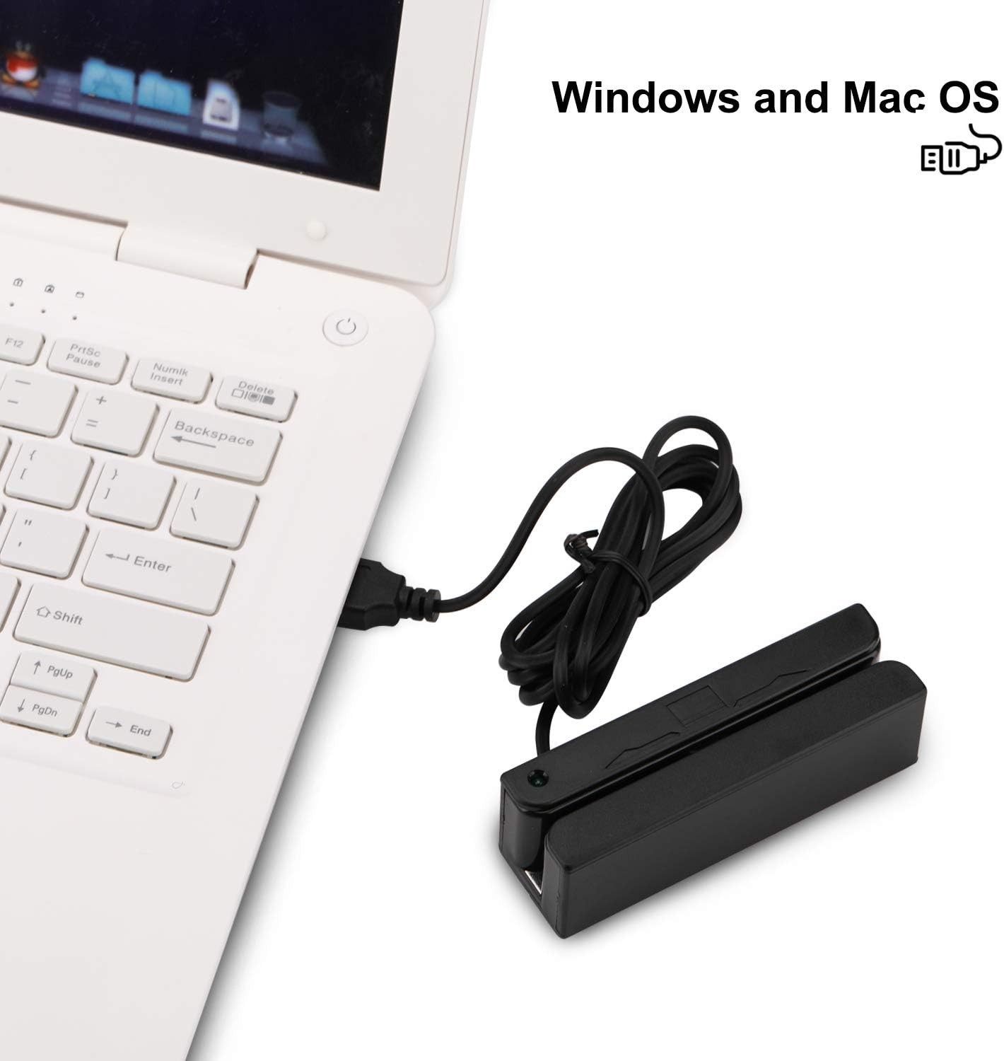Compact USB Swipe Card Reader – 3 Tracks, Bi-Directional for Instant Processing