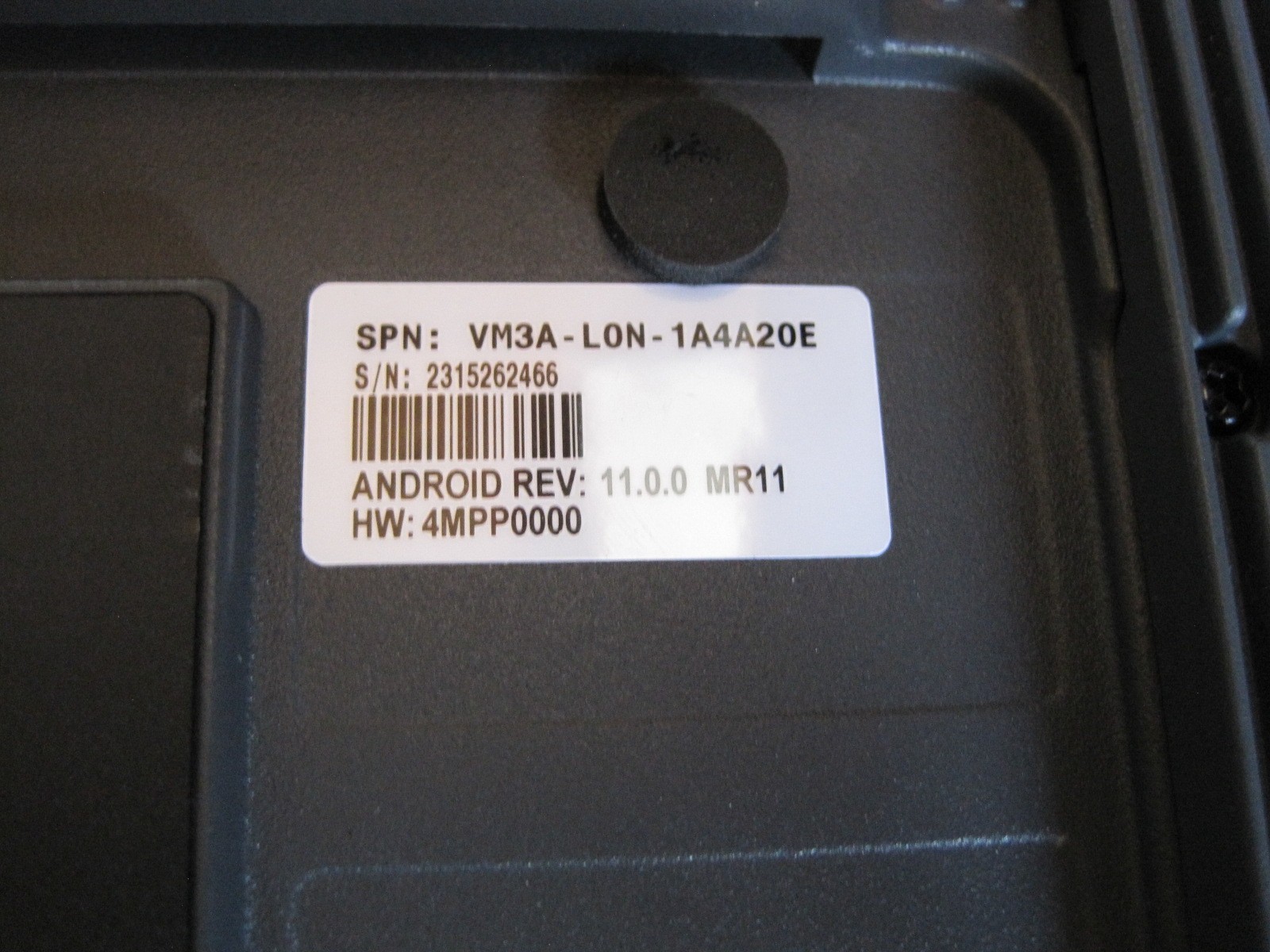 Honeywell VM3A-L0N-1A4A20E (Android panel)
