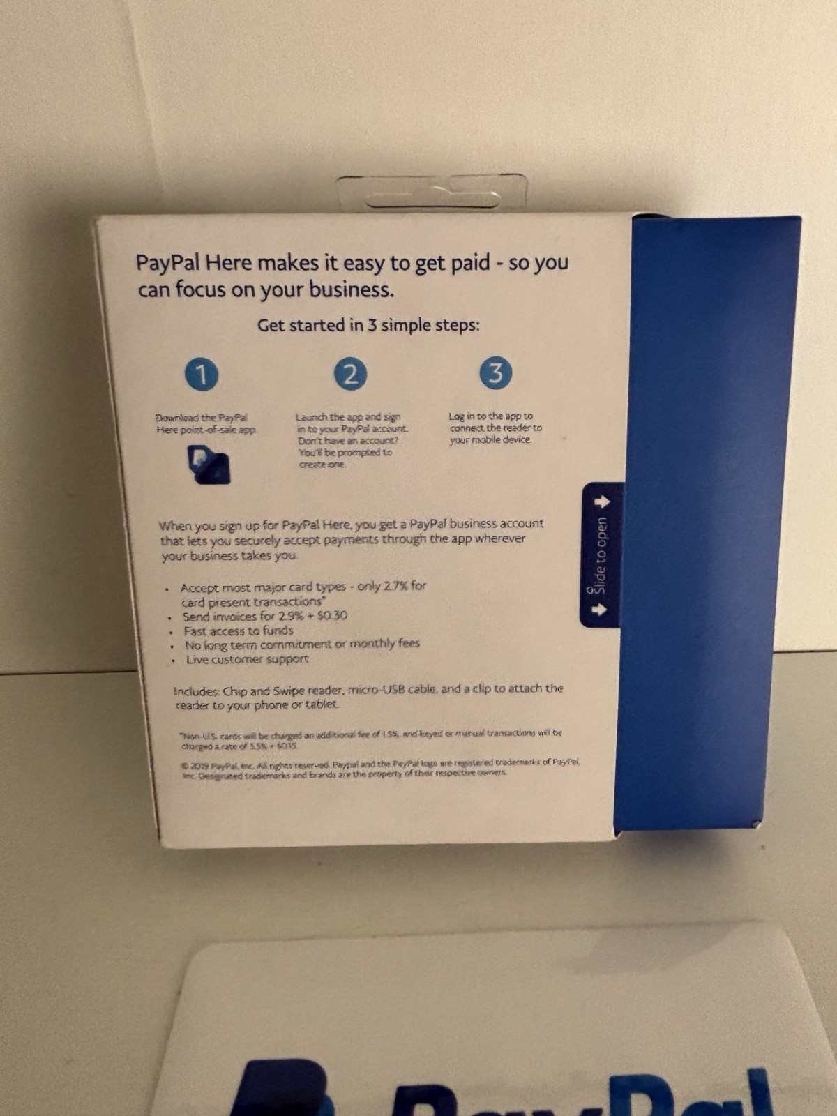 PayPal Here Chip and Card Swipe Reader Credit & Debit Cards Mobile New!