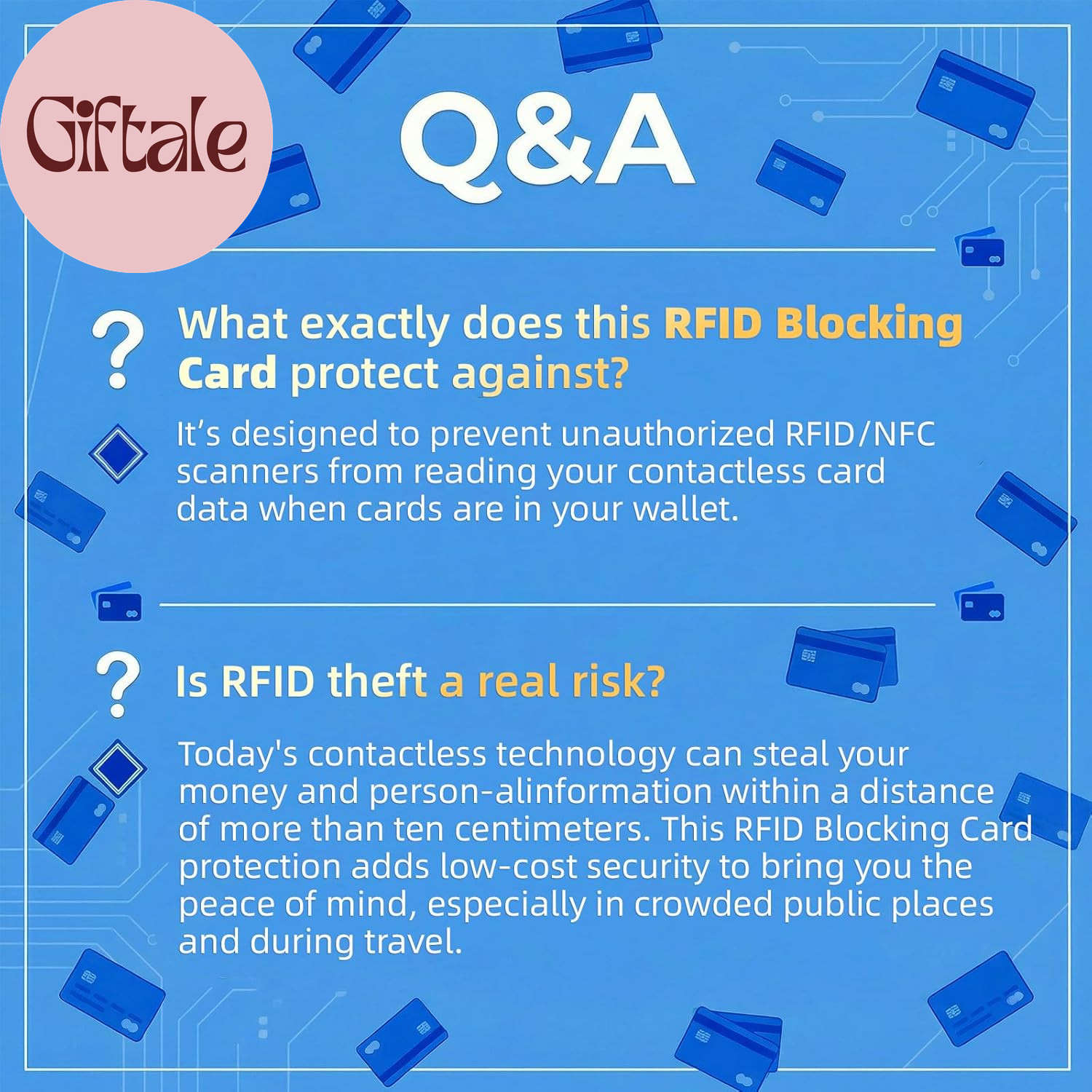 2 Pack RFID Blocking Card, Slim Contactless NFC Debit Credit Card Protector for