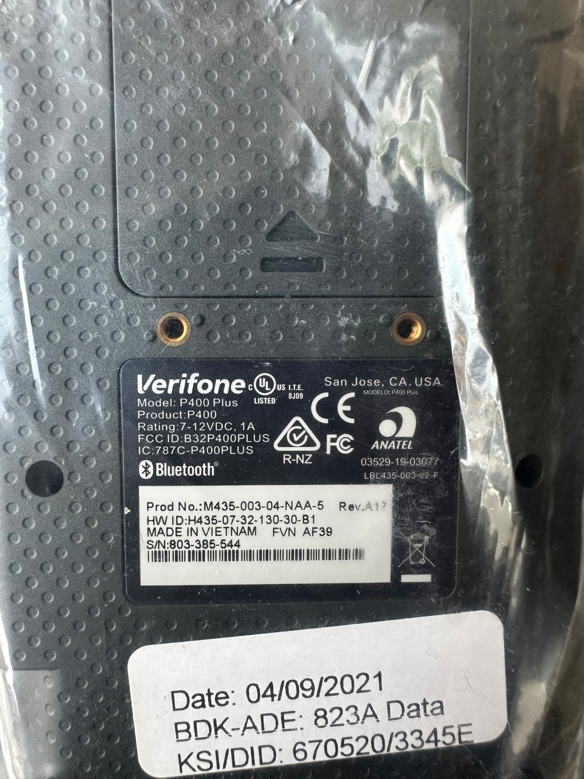 Verifone Engage P400 Plus Pinpad, Magnetic Smart NFC Reader, Full Pack+Cables