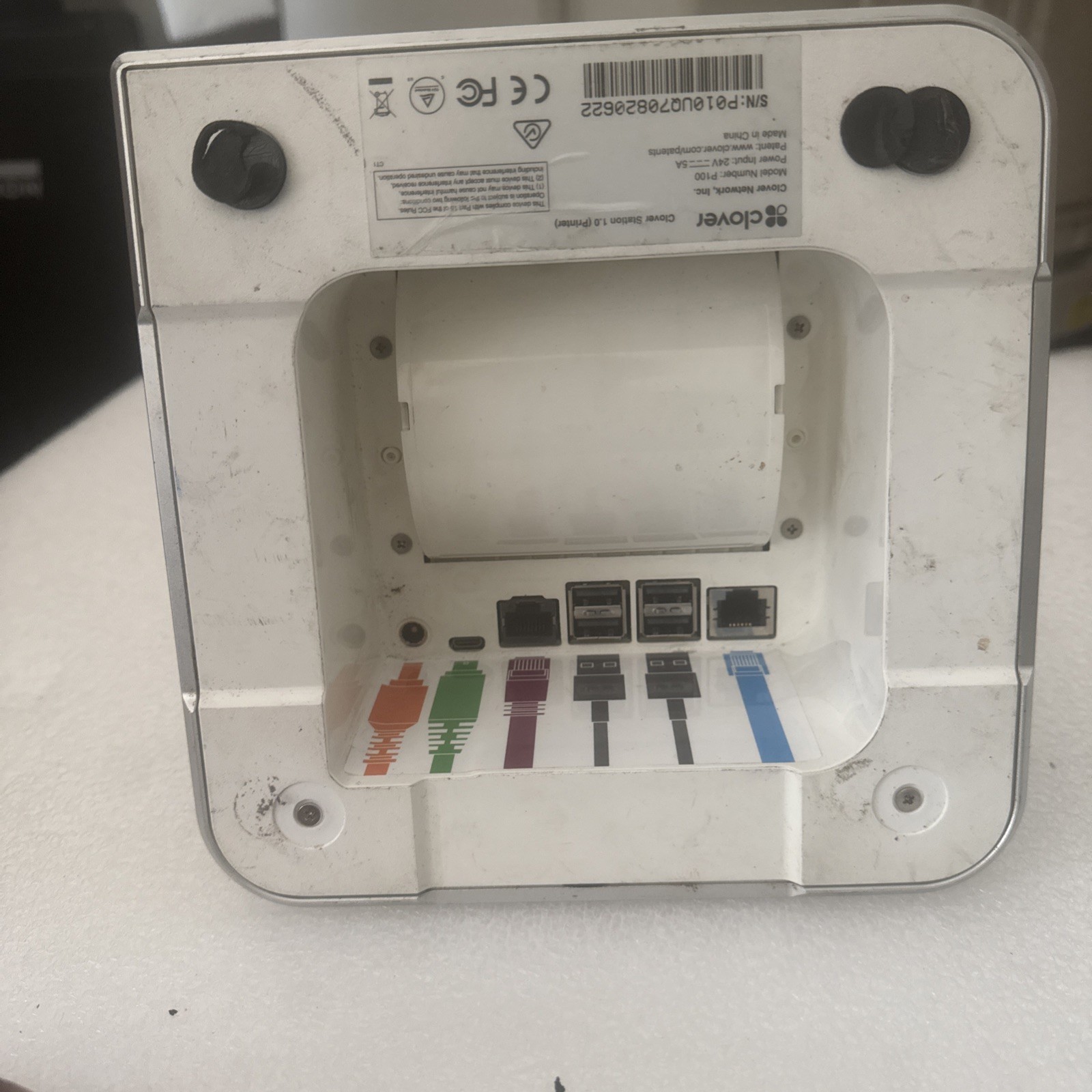 As Is.Clover Station High-Speed Receipt Printer (MODEL:P100) *No Power adapter*