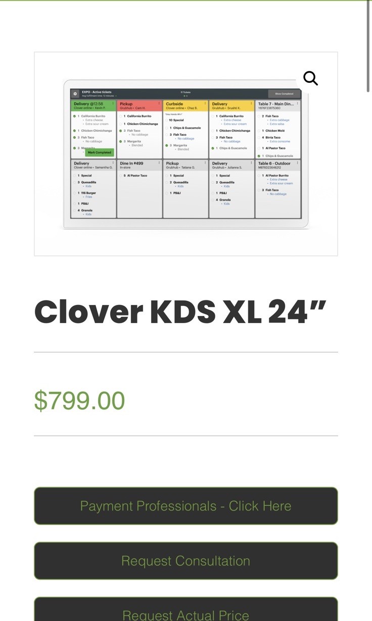 NEW! Clover XL 24” kitchen display system + Clover Cash Drawer.