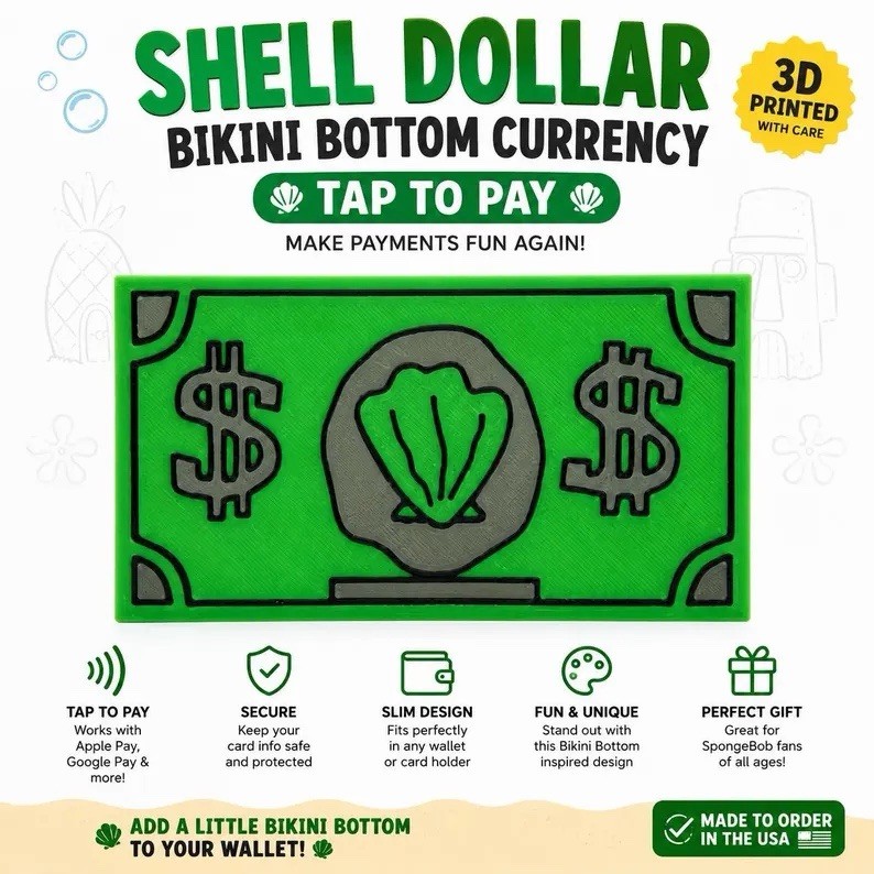Credit Card Tap To Pay, Contactless Pay Card Holder Shell Dollar
