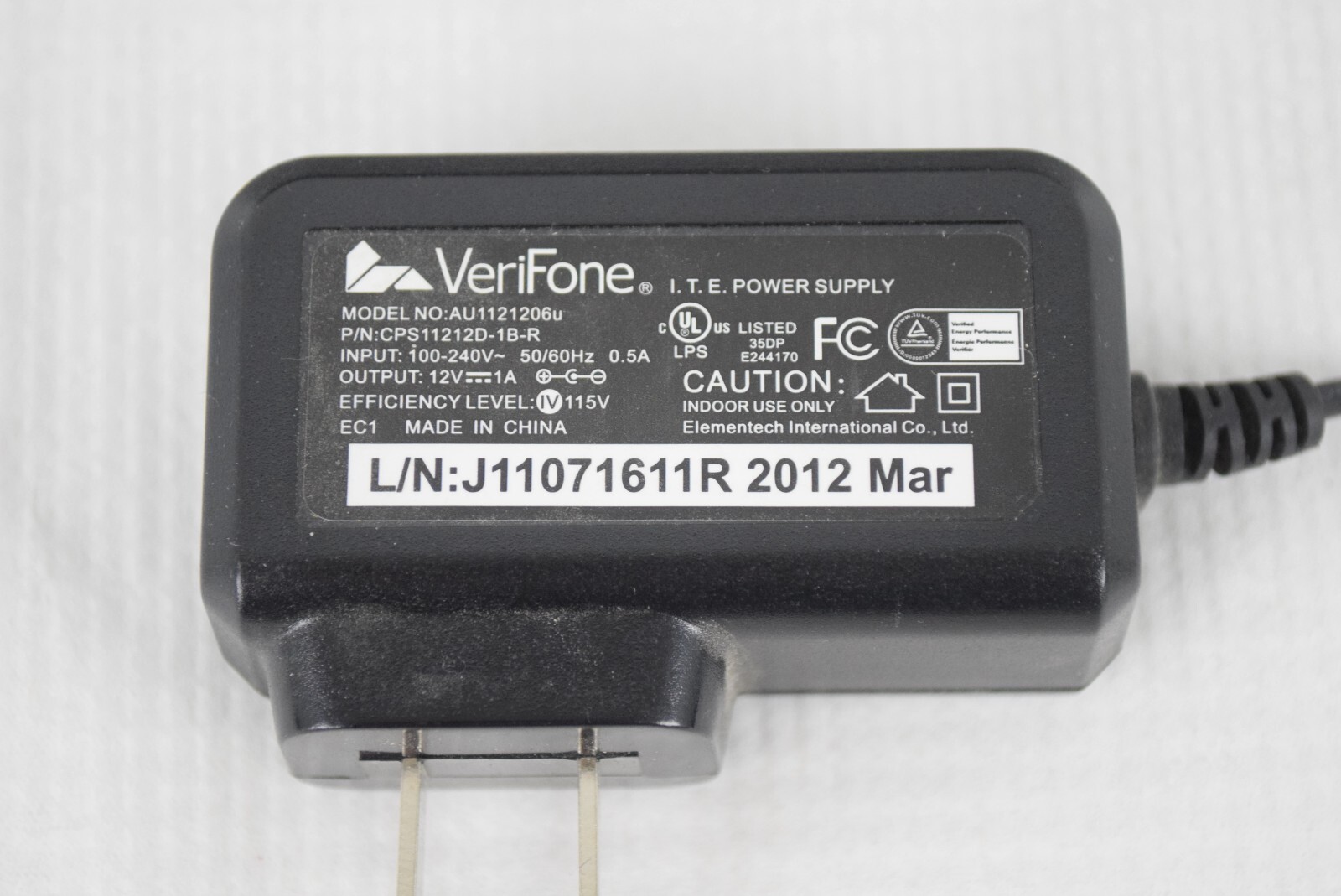 Verifone 23741-02-R Mx850 Mx870 USB Cable 23741-02-R w/ Power Adapter