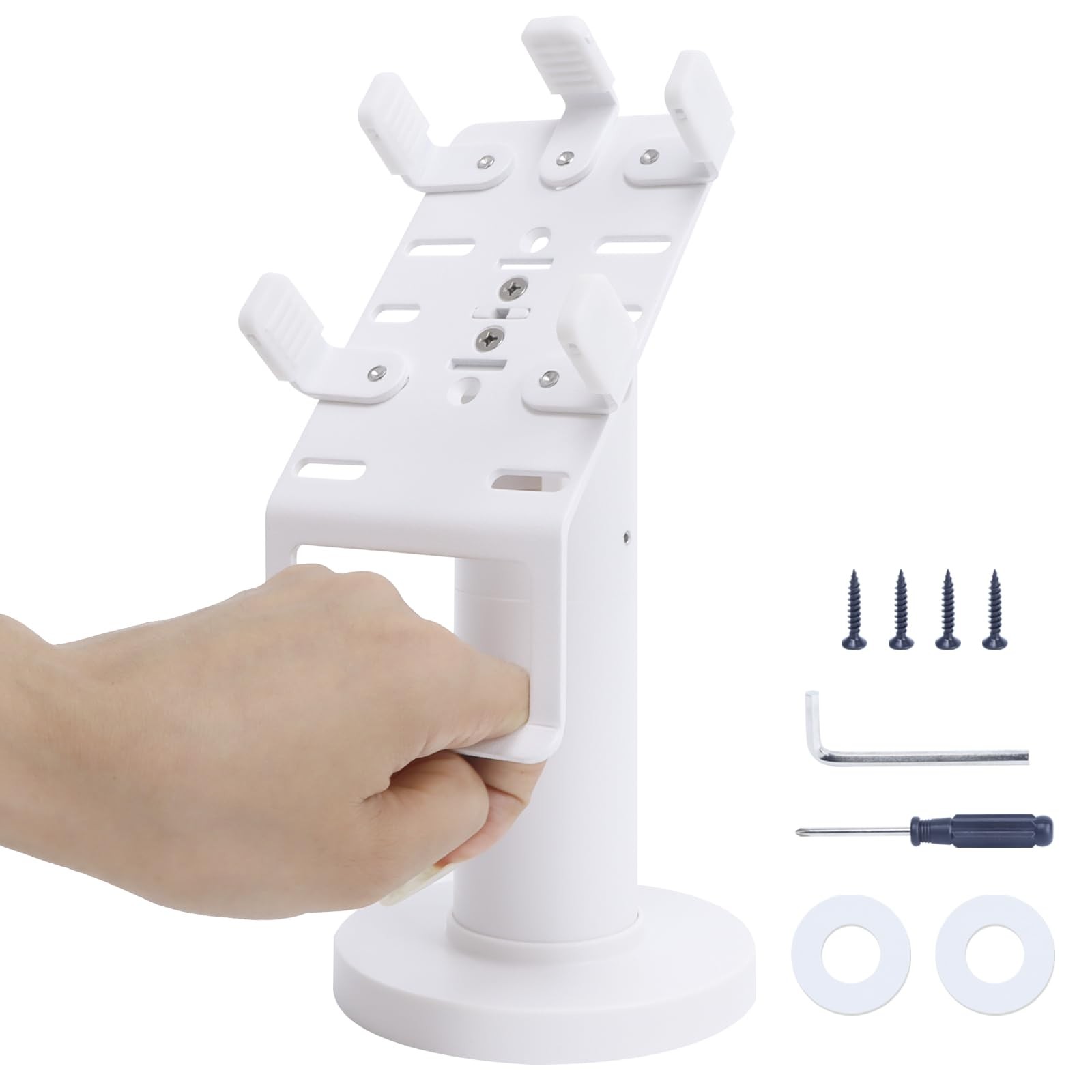 Universal Square POS Machine Terminal Stand, White