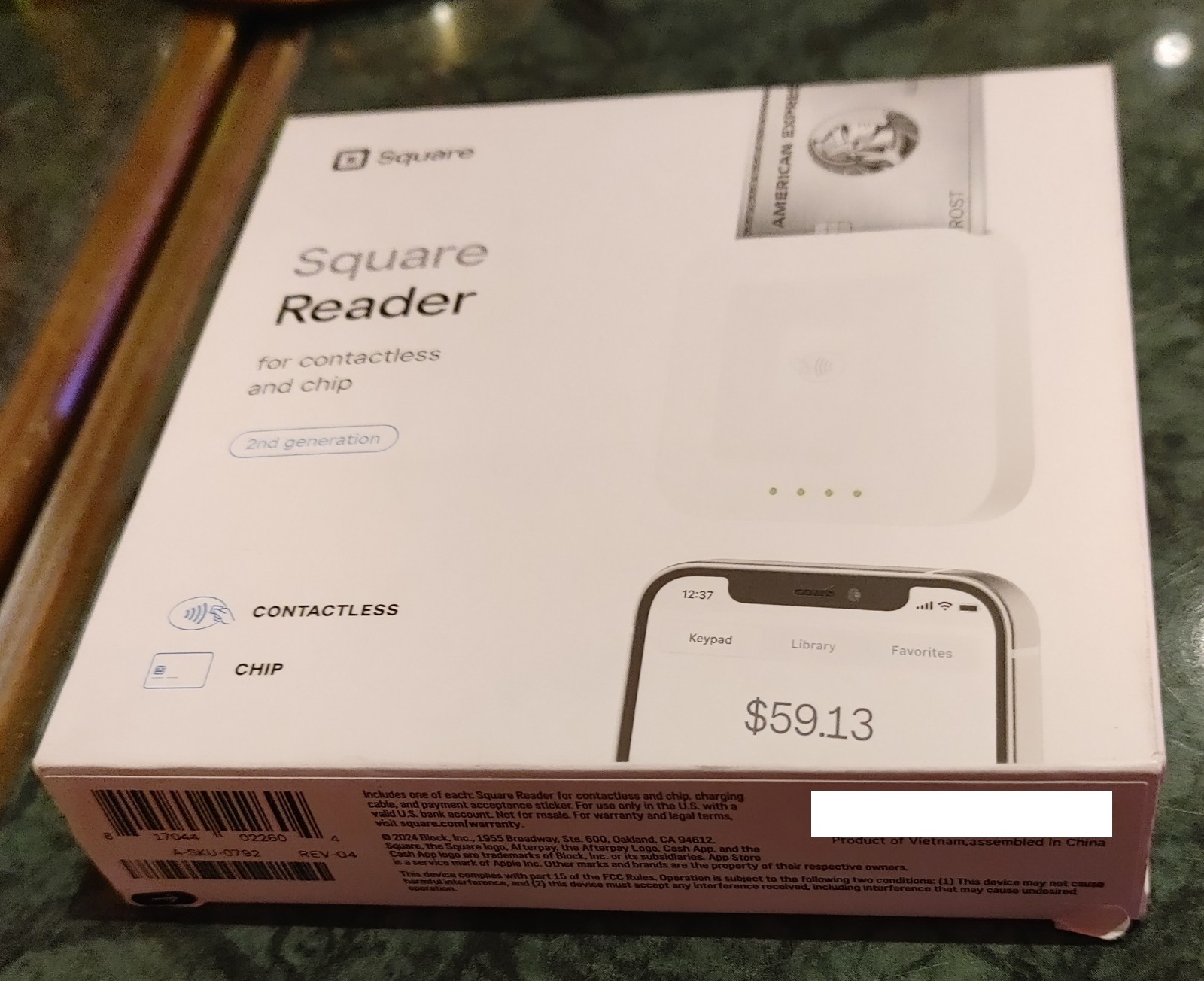 Square Credit Card Reader 2nd Gen Contactless and Chip Bluetooth iPhone/Android