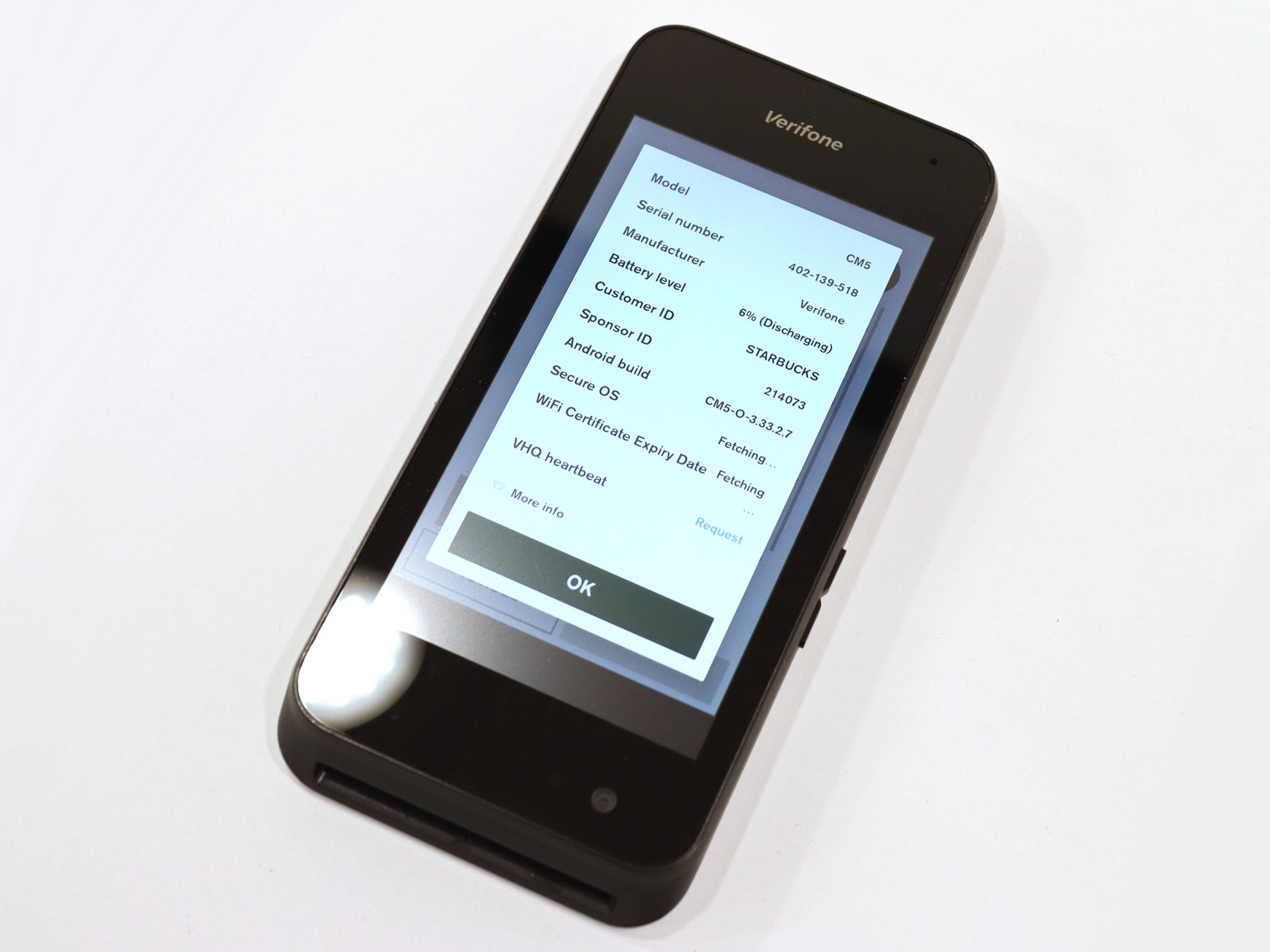 Verifone Carbon Mobile 5 M278-524-23-NAB Payment Terminal K278-524-25-NAB As Is
