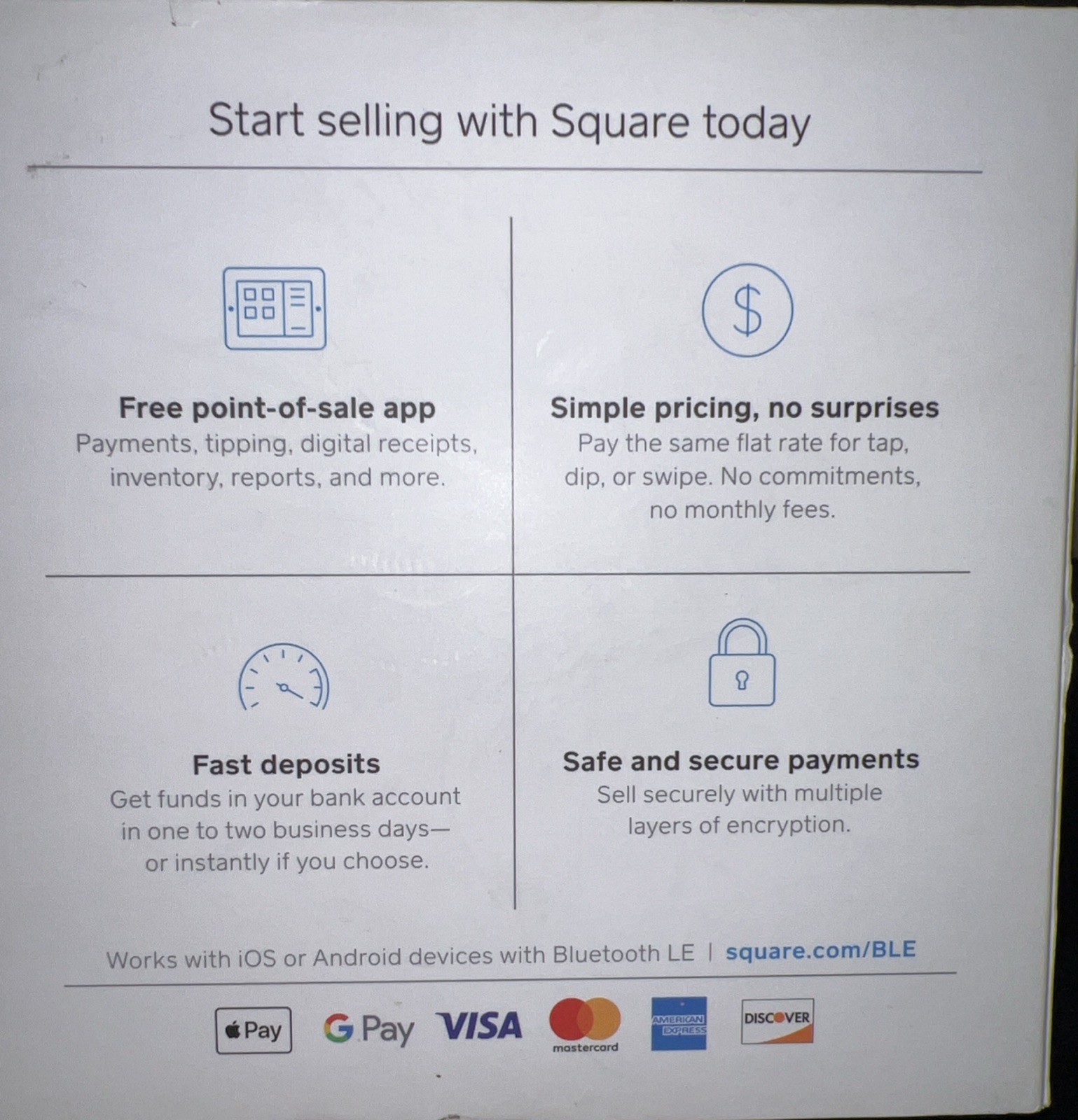 Authentic Square Credit Card Reader for Contactless & Chip Brand New