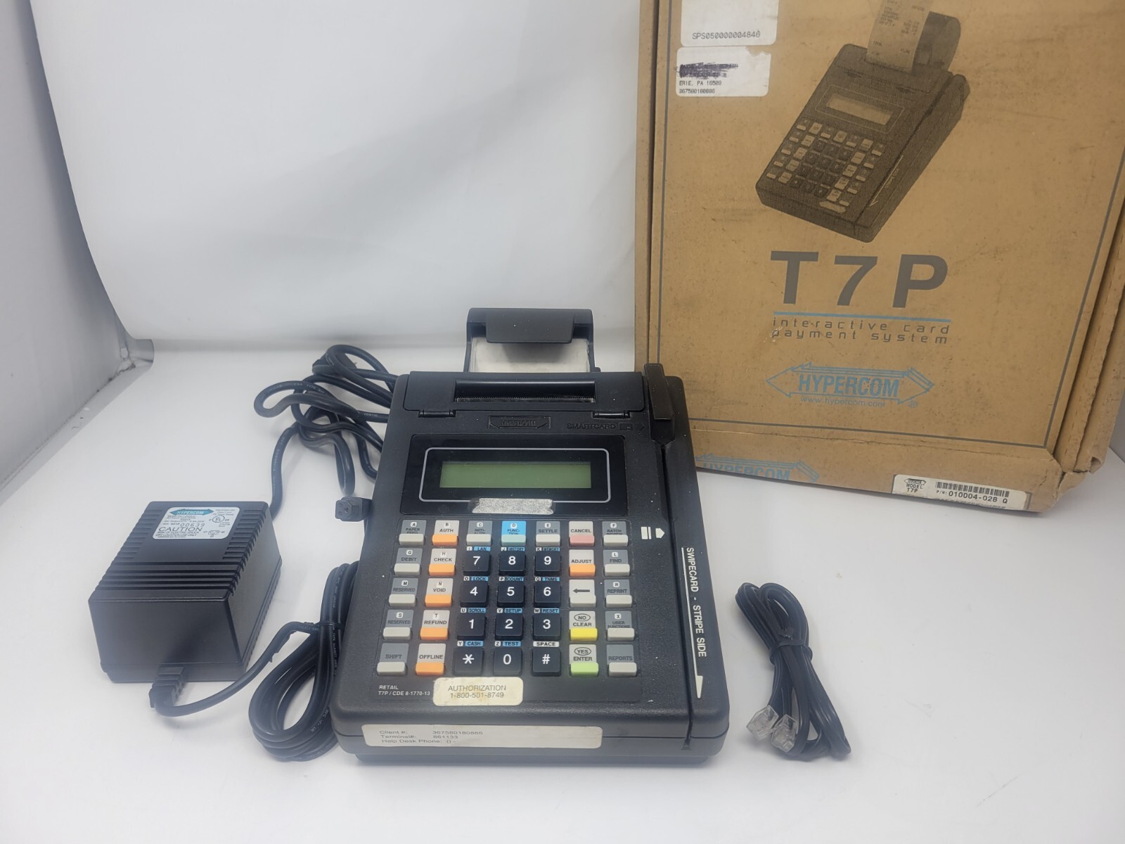 HYPERCOM T7 PLUS T7 PLUS Credit Card Terminal Reader Machine with Power Supply
