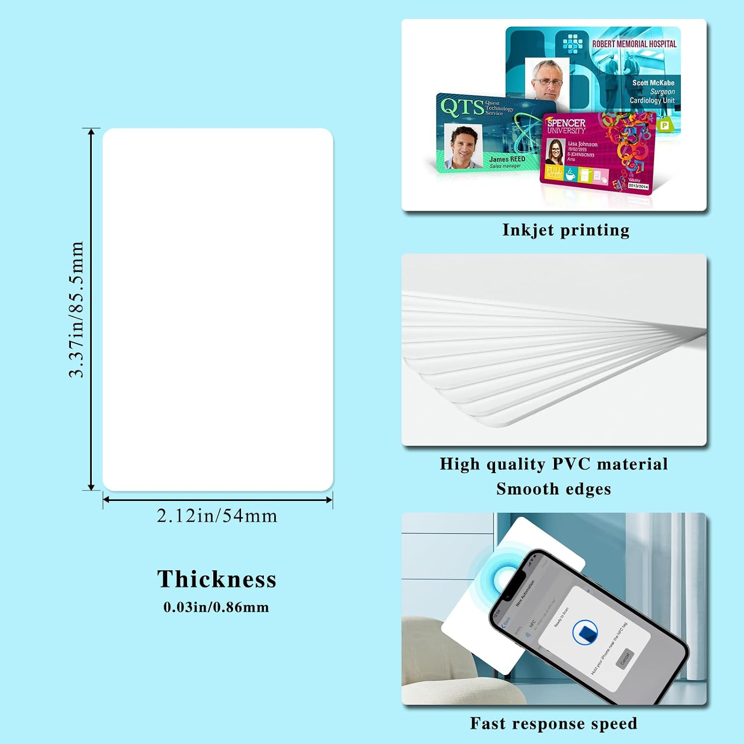 30pcs Inkjet NFC Cards Printable NFC Cards Programmable NFC Tags Ntag215 NFC Bus