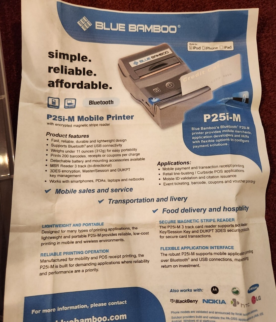 Blue Bamboo P25i-M Mobil Card Printer
