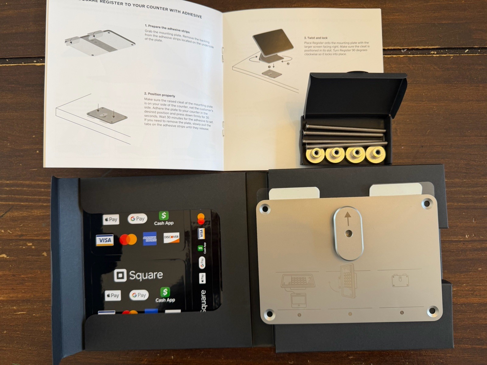 OEM Square Register POS, Metal Display Replacement Mount Plate Bracket, New!!!