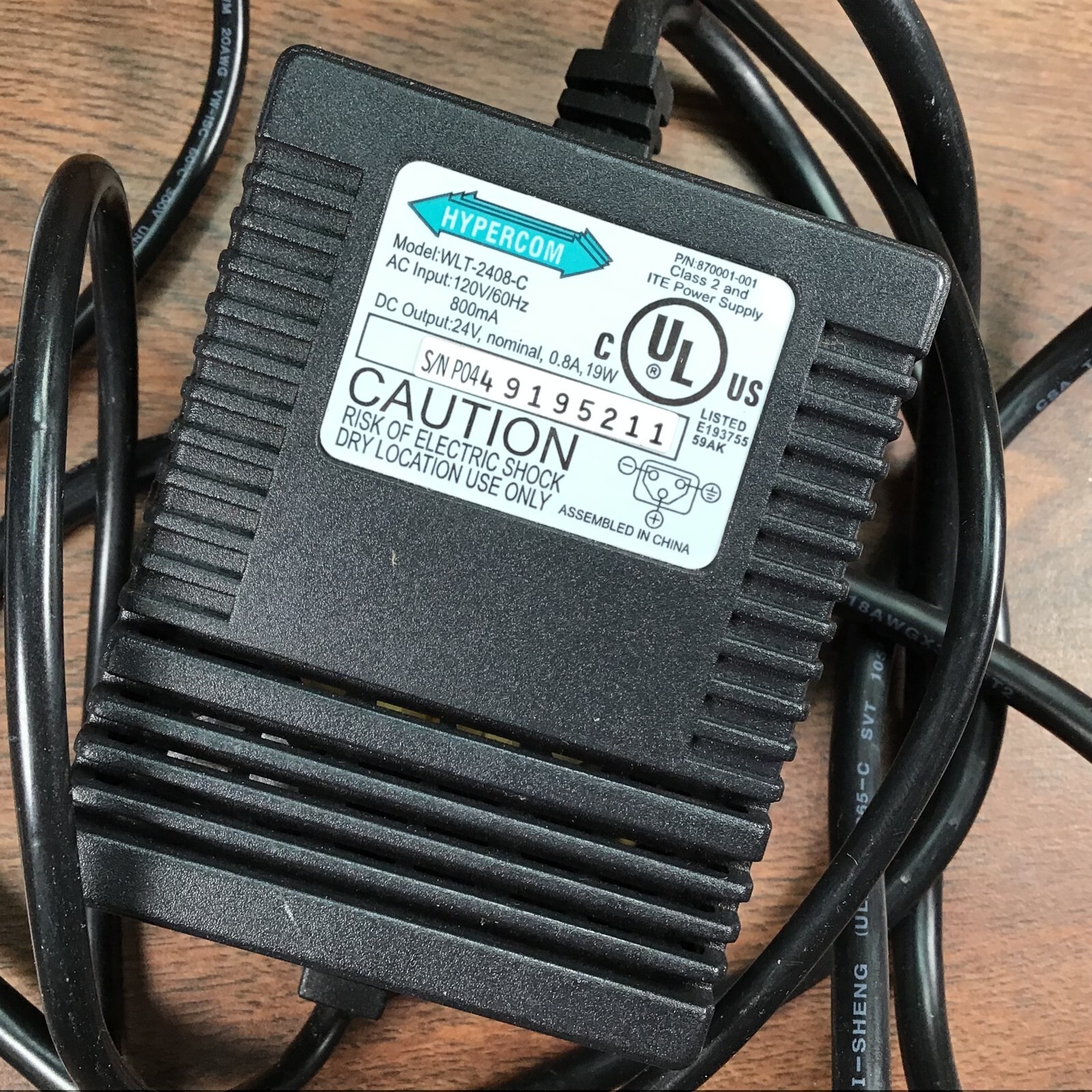 Terminal Reader Credit Card Hypercom T7Plus with Power Adapter Rear Feet Vintage
