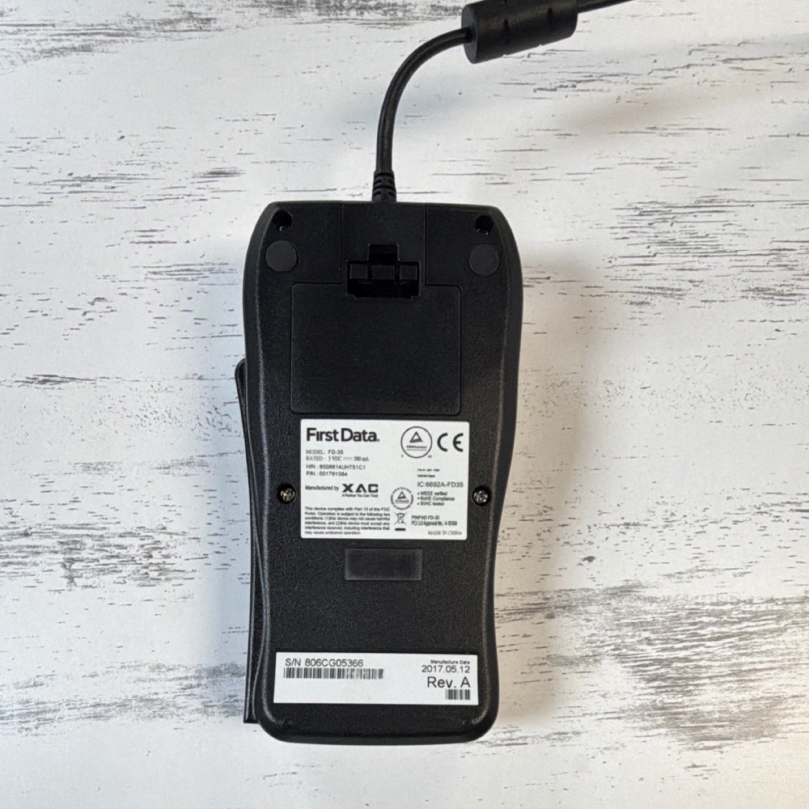 First Data FD-35 Wired Credit Card Terminal, Model FD-35, MPN 001791064