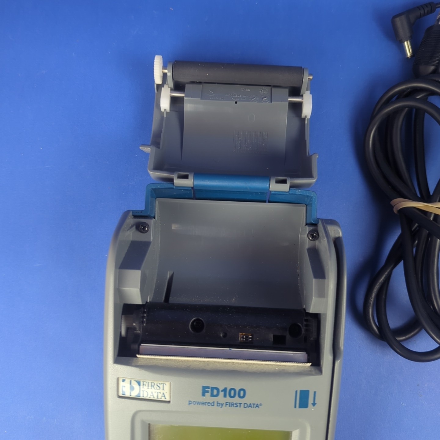First Data FD100 Credit Card Reader Receipt Terminal w/ Power Source Adaptor