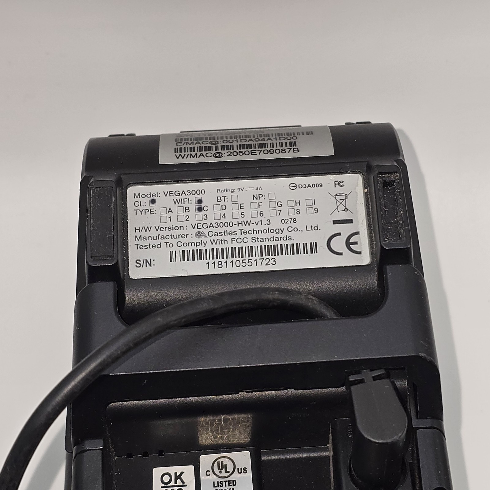 DEJAVOO Z11 VEGA3000 Credit and Debit Card Terminal