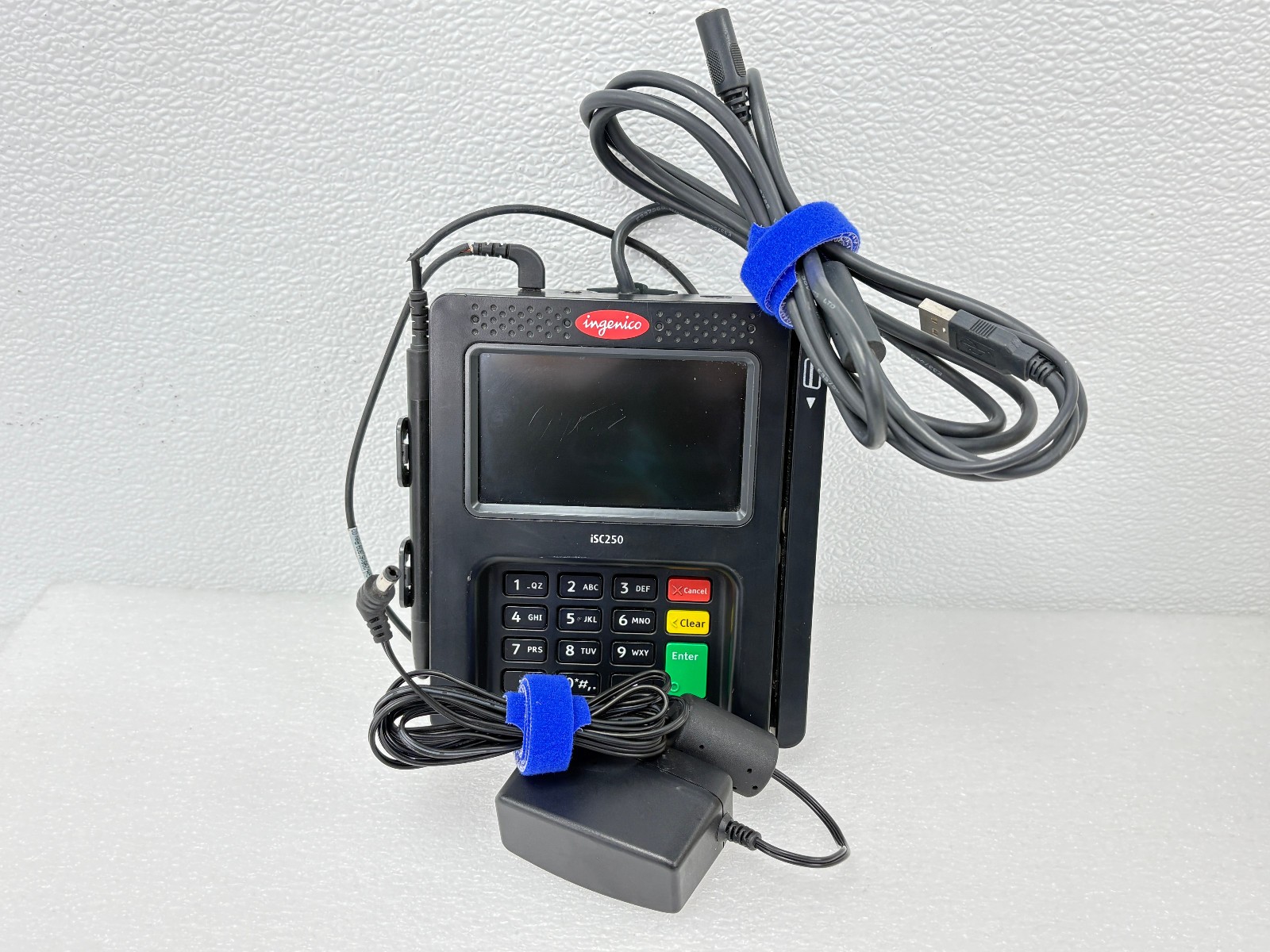 Ingenico ISC250 Credit Card Reader Payment Terminal w Stylus Pen & Power Adapter