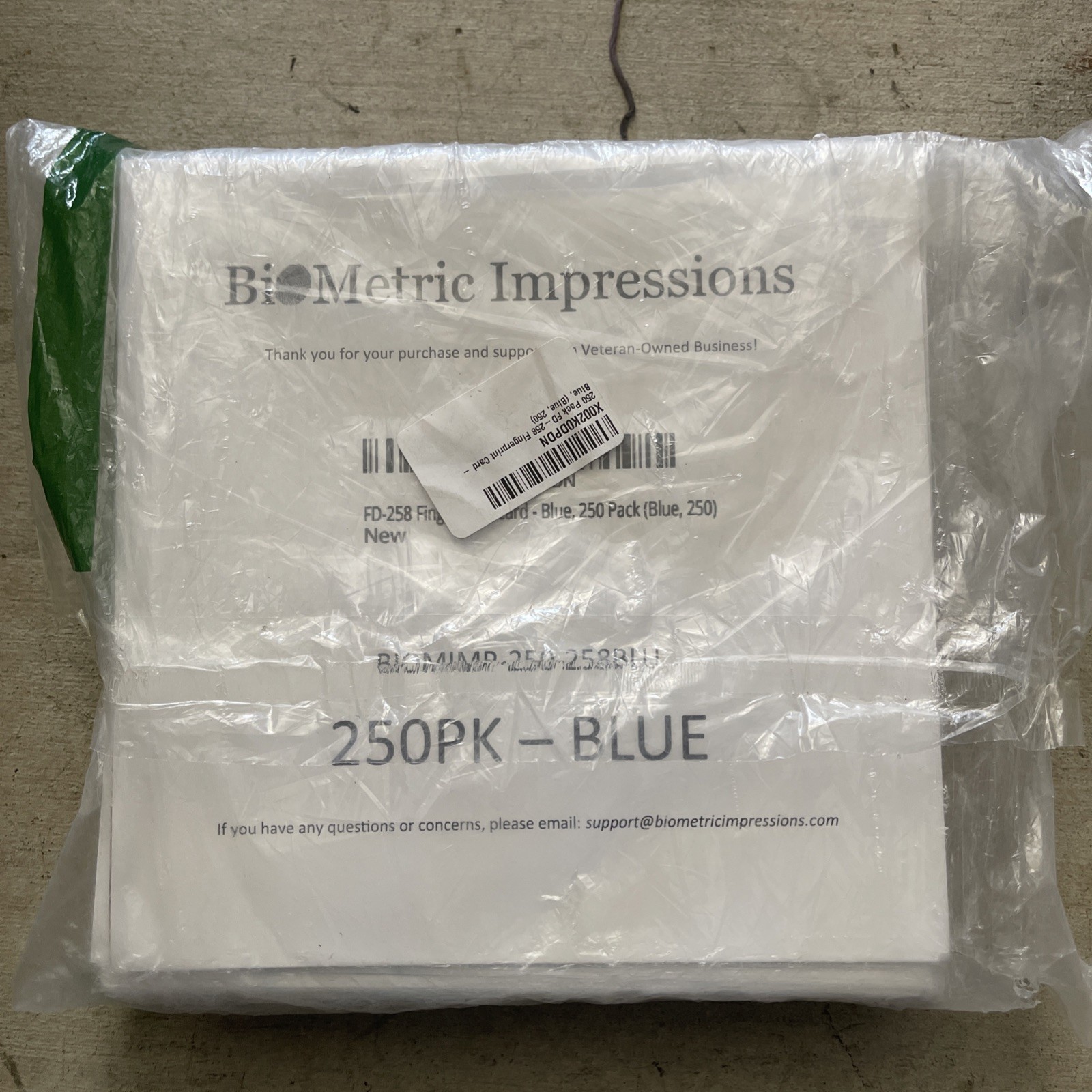 Fd-258 Fingerprint Card – Blue, 250 Pack (Blue, 250) New