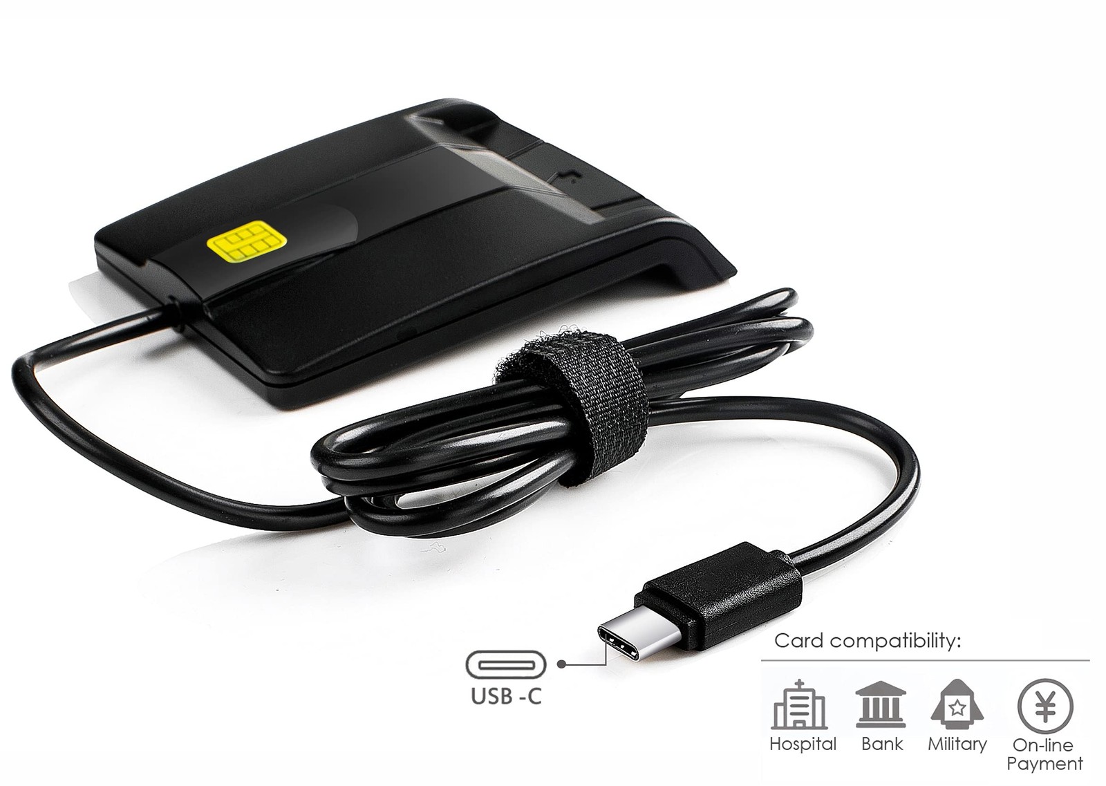 USB-C Smart Card Reader CAC DOD Compatible Windows Mac OS XP/7/8/10
