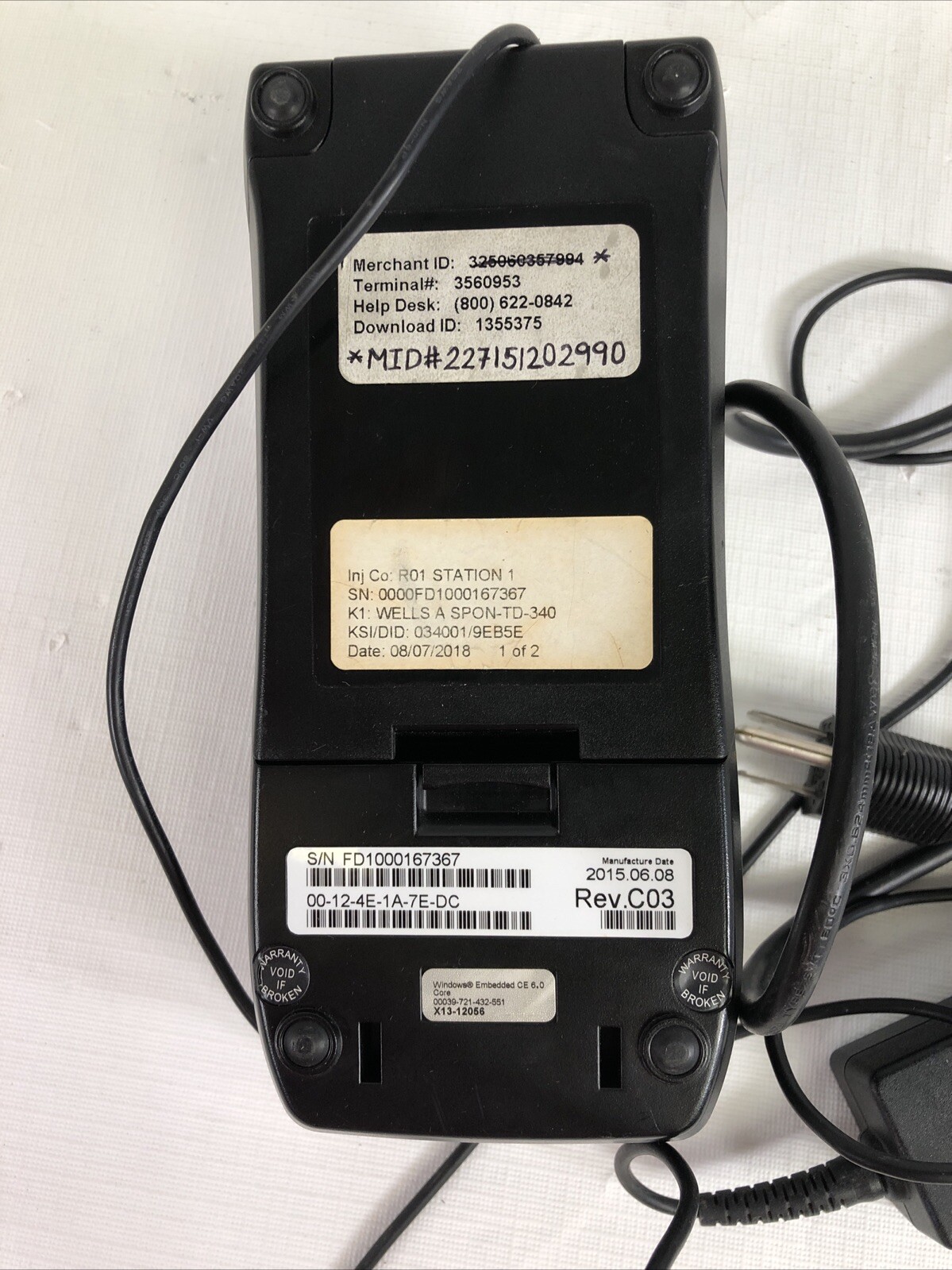 FIRST DATA FD130 Credit Card Machine with power supply EMV NFC (Dial/IP)