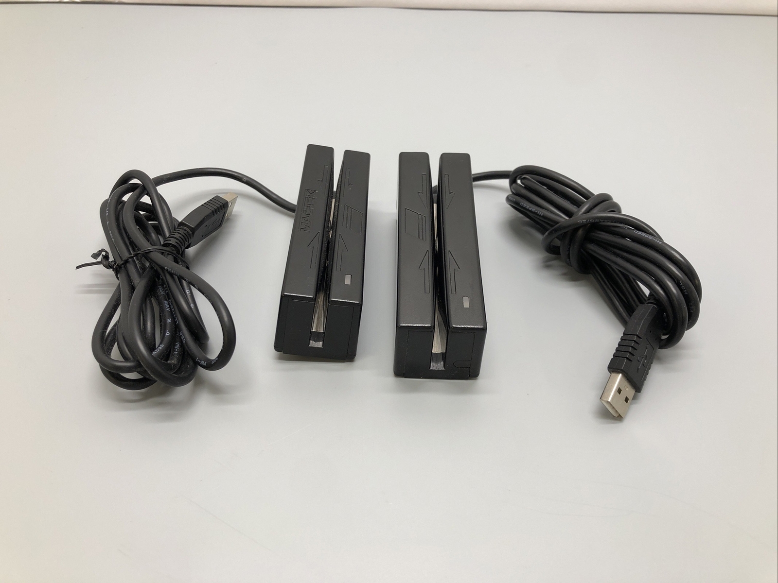 LOT of 2 Genuine MagTek 21040136 Credit Debit Card POS Swipe Readers & USB Cord