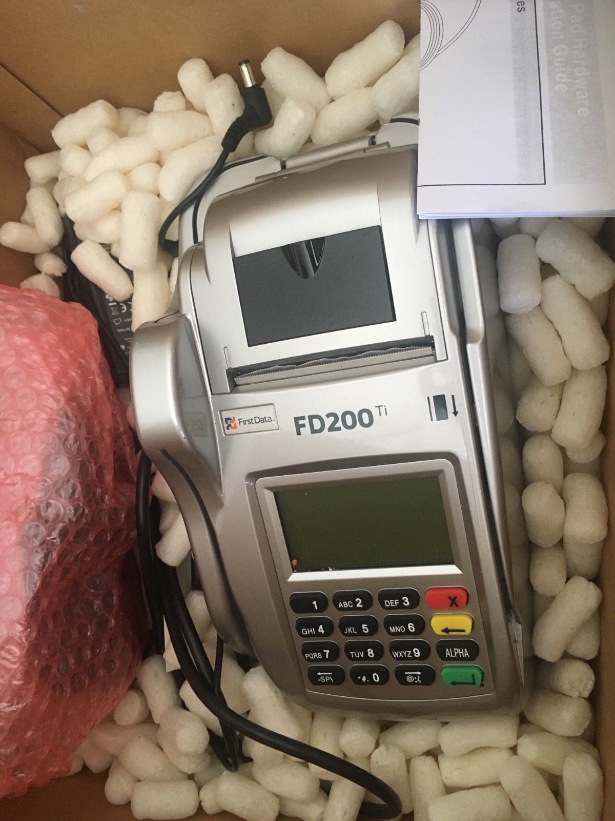 First Data FD200ti FD-200TI Credit Card Terminal with HPS Pin pad