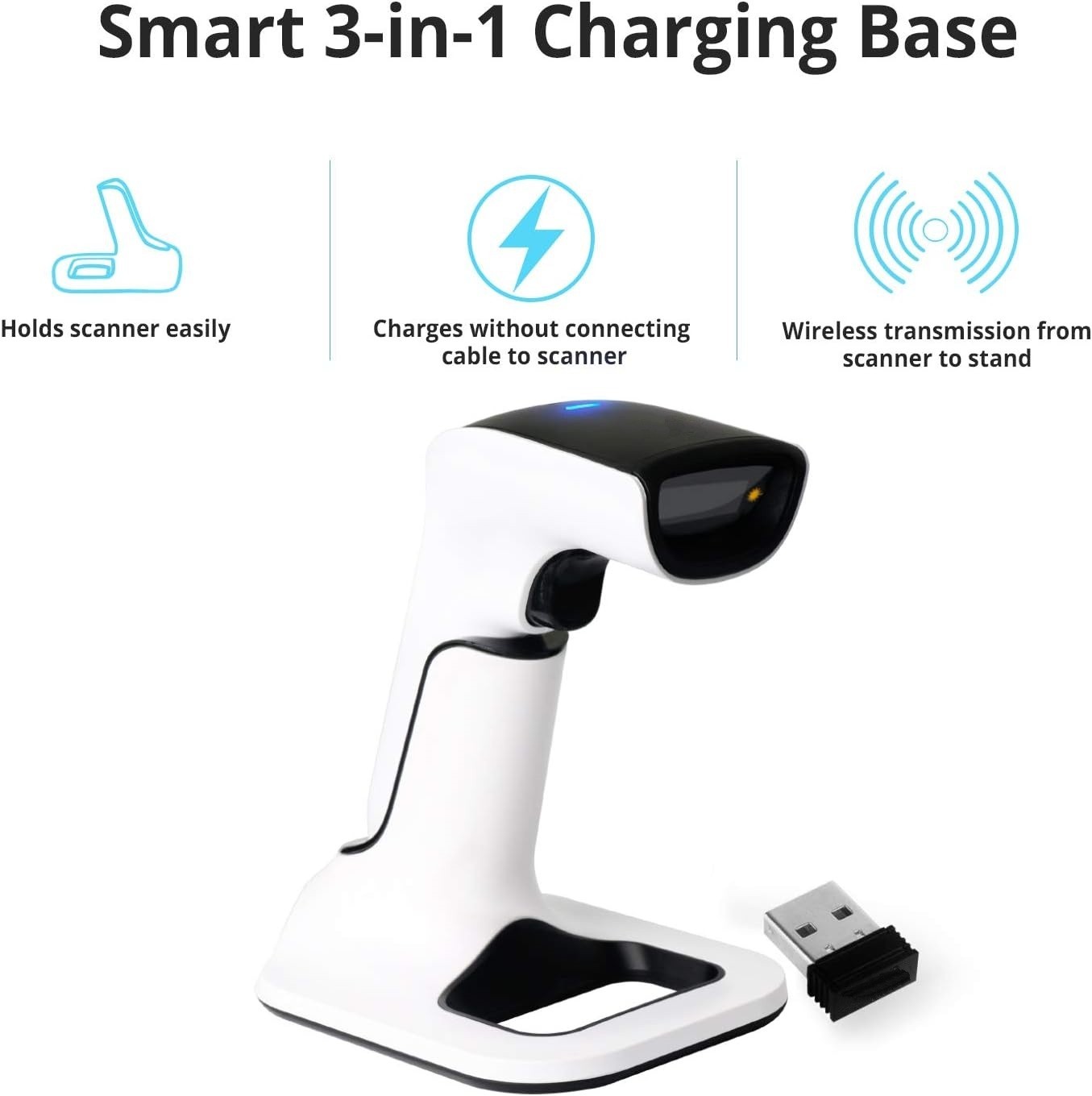 Escáner de mano para escritorio, portátil, POS, teléfono inteligente, tableta US